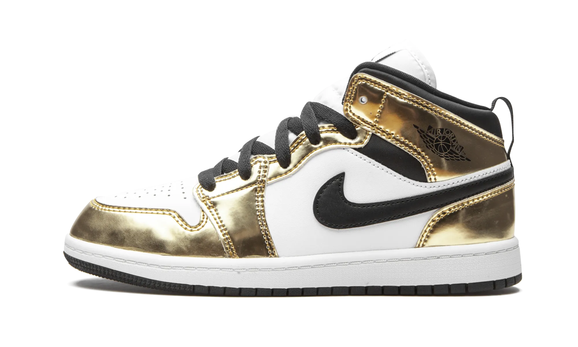 AIR JORDAN 1 MID SE PS "Metallic Gold" jordan preschool kids shoes
