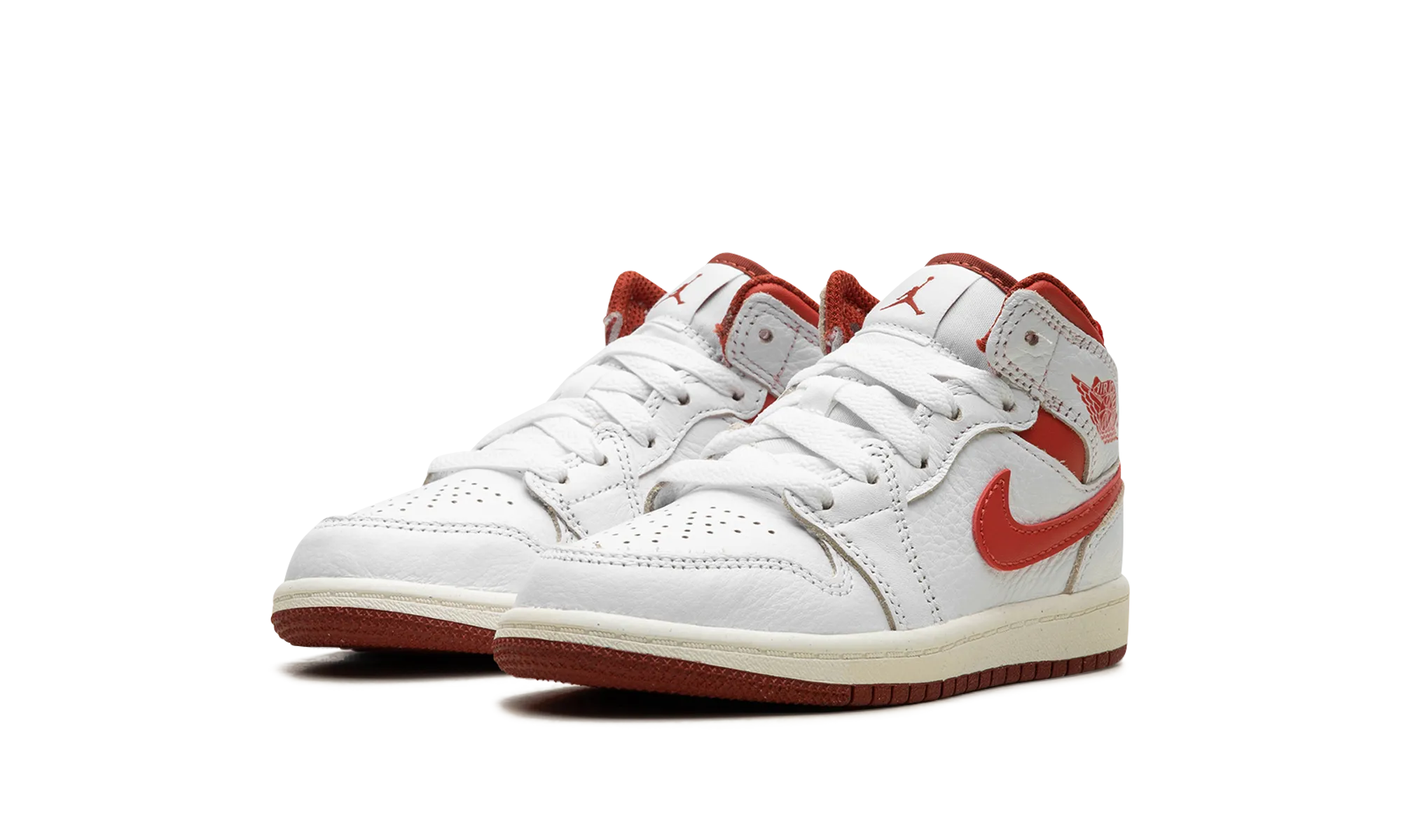 Air Jordan 1 Mid SE PS "White / Dune Red" Jordan Pre School shoes