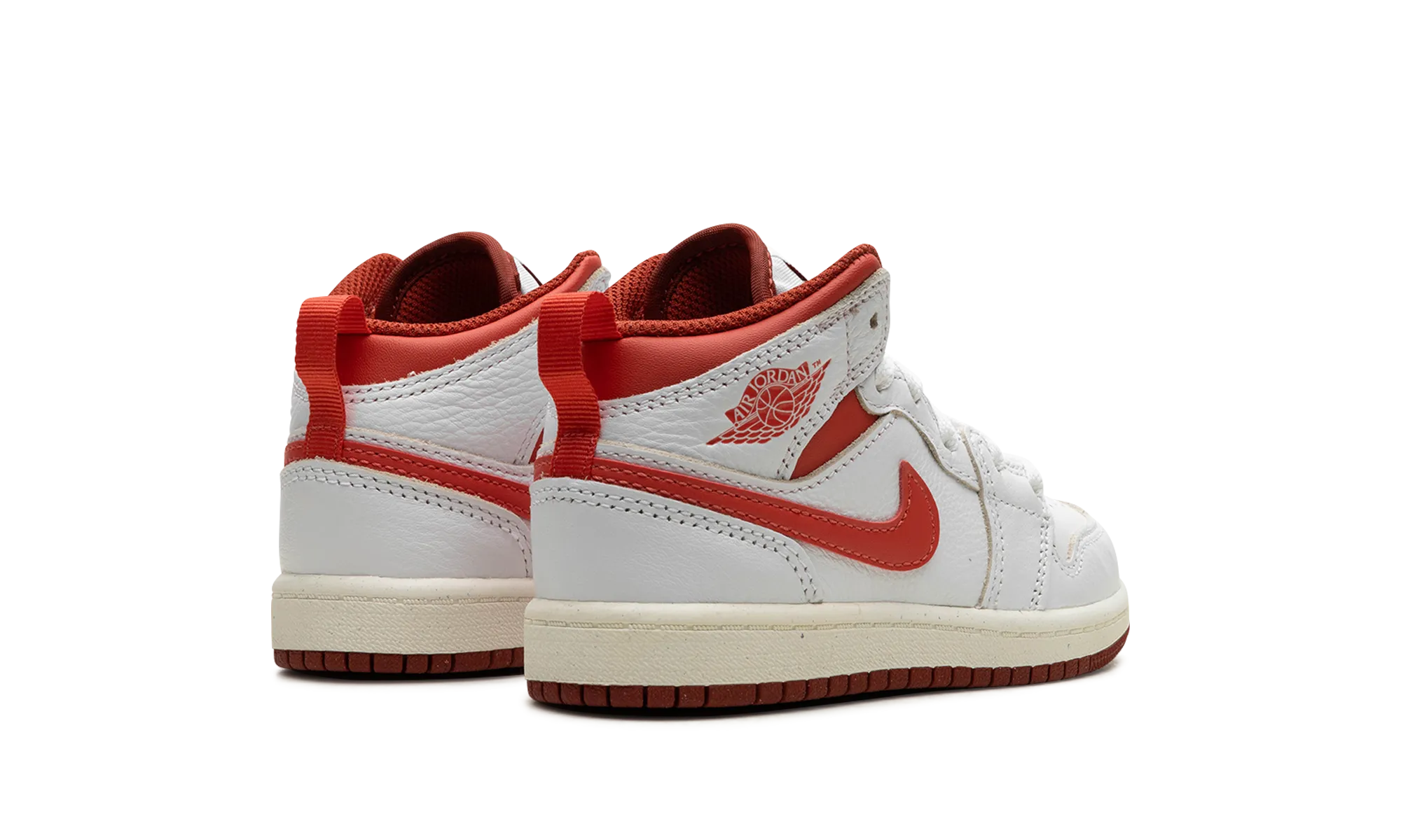Air Jordan 1 Mid SE PS "White / Dune Red" jordan preschool kids shoes
