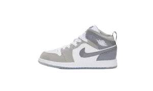 Air Jordan 1 Mid SE PS "White Medium Grey Cool Grey" Jordan Pre School shoes