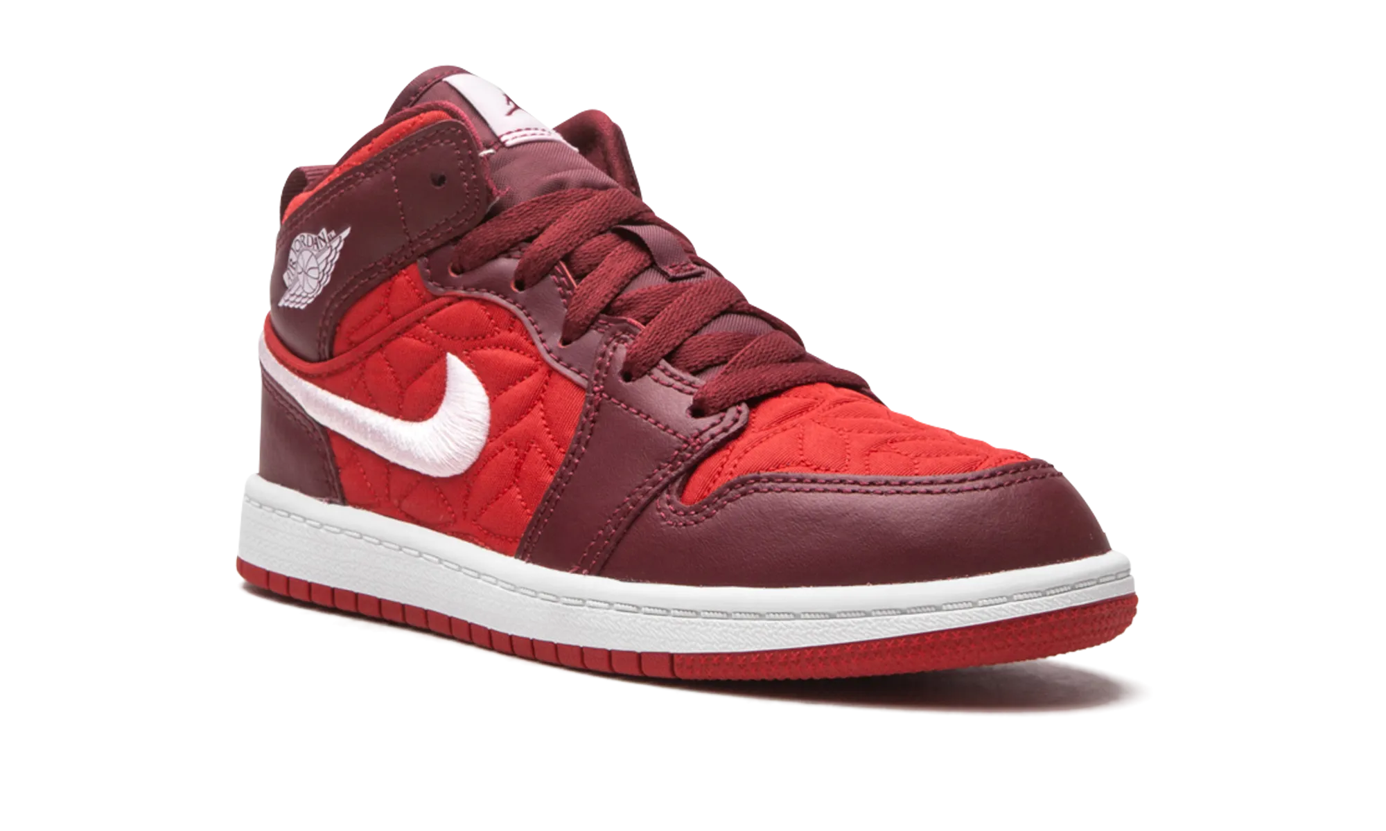 Air Jordan 1 Mid SE Red Quilt PS jordan preschool kids shoes