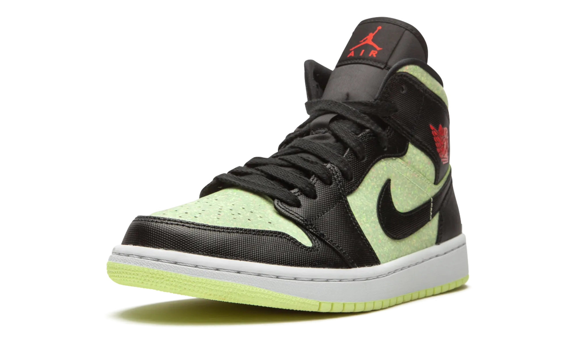 AIR JORDAN 1 MID SE WMNS "Barely Volt / Chile Red" jordan classic womens shoes
