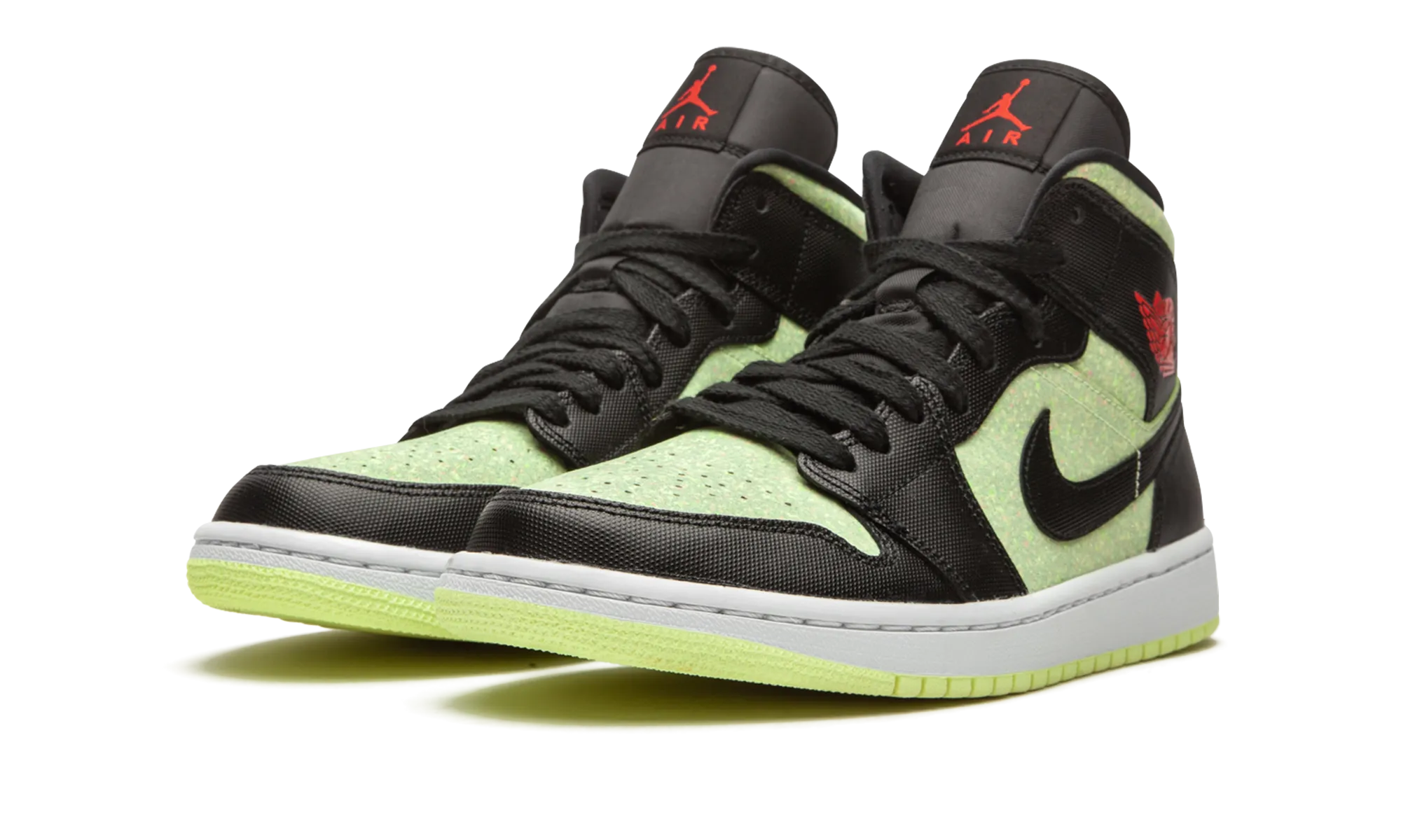 AIR JORDAN 1 MID SE WMNS "Barely Volt / Chile Red" jordan classic womens shoes