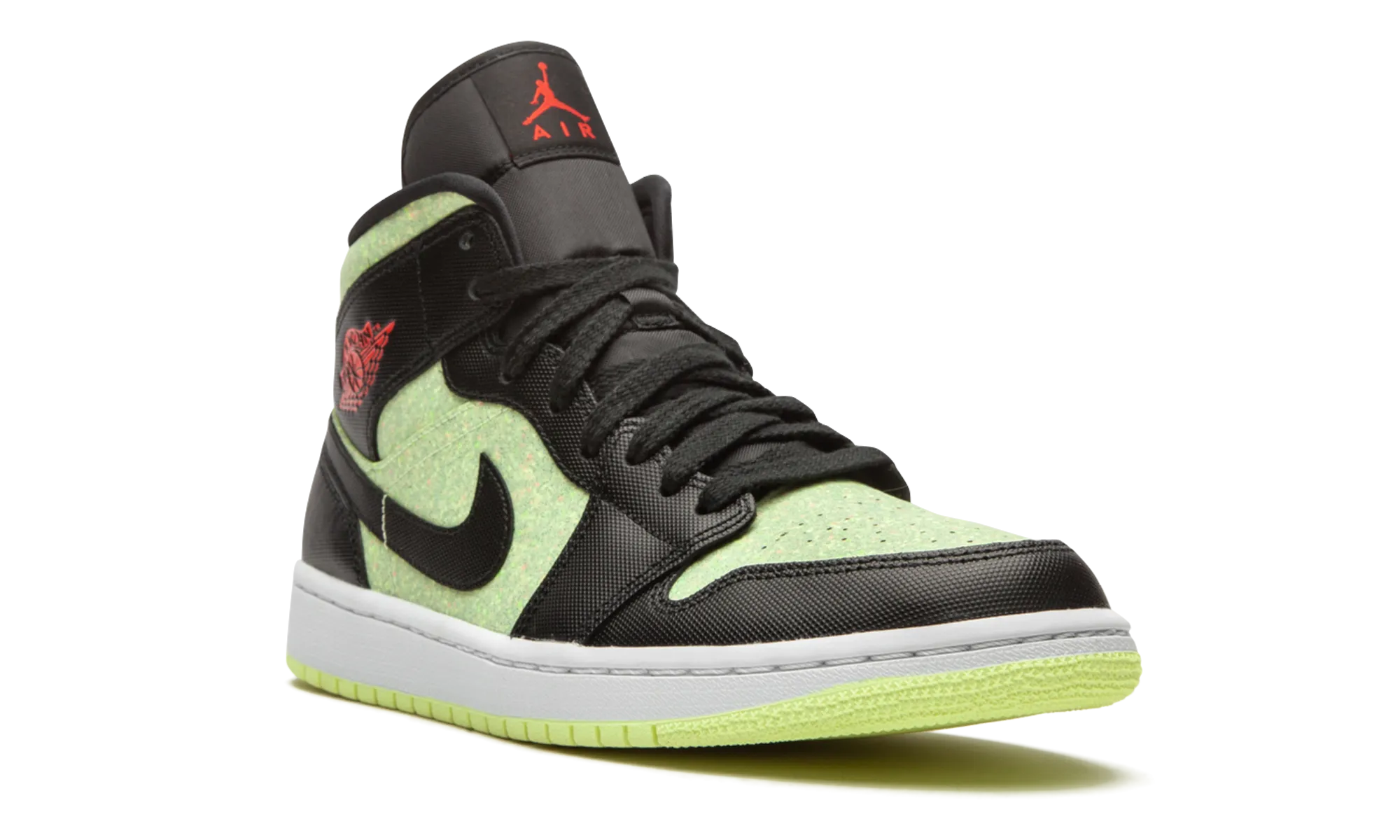 AIR JORDAN 1 MID SE WMNS "Barely Volt / Chile Red" jordan classic womens shoes