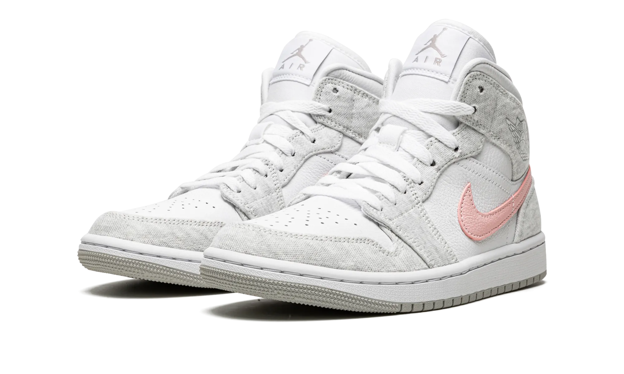 AIR JORDAN 1 MID SE WMNS "Heather Grey / Pink" jordan classic womens shoes