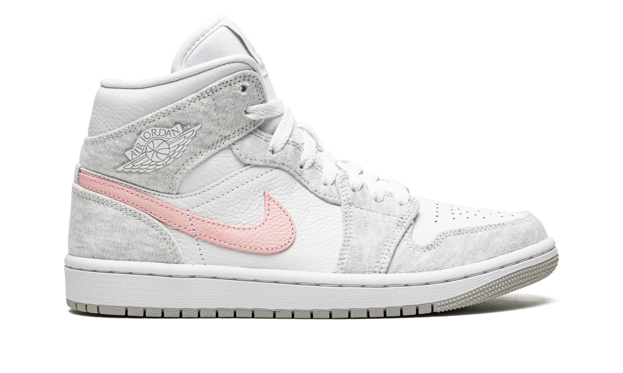 AIR JORDAN 1 MID SE WMNS "Heather Grey / Pink" jordan classic womens shoes