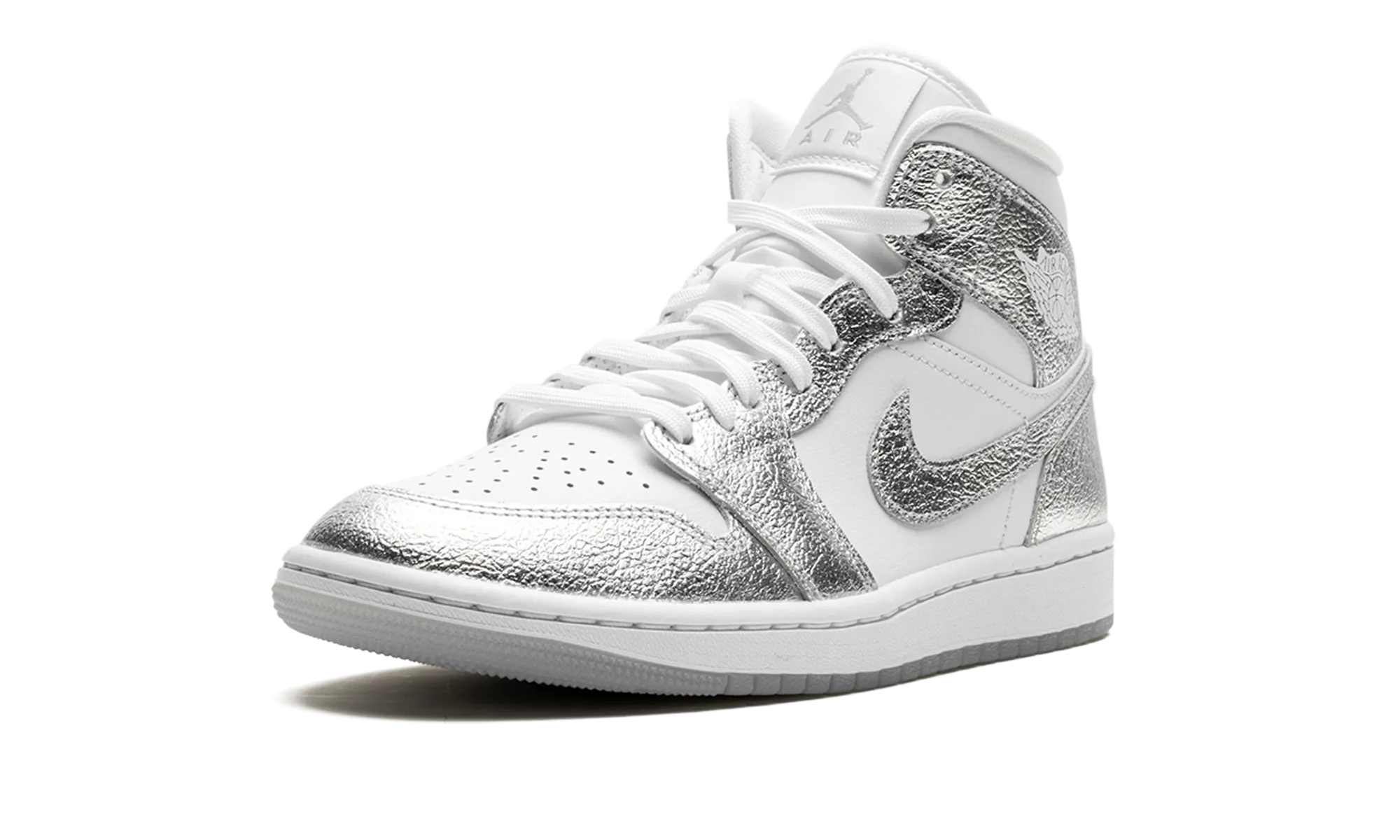 Air Jordan 1 Mid SE WMNS "Metallic Silver" jordan womens sporty sneakers