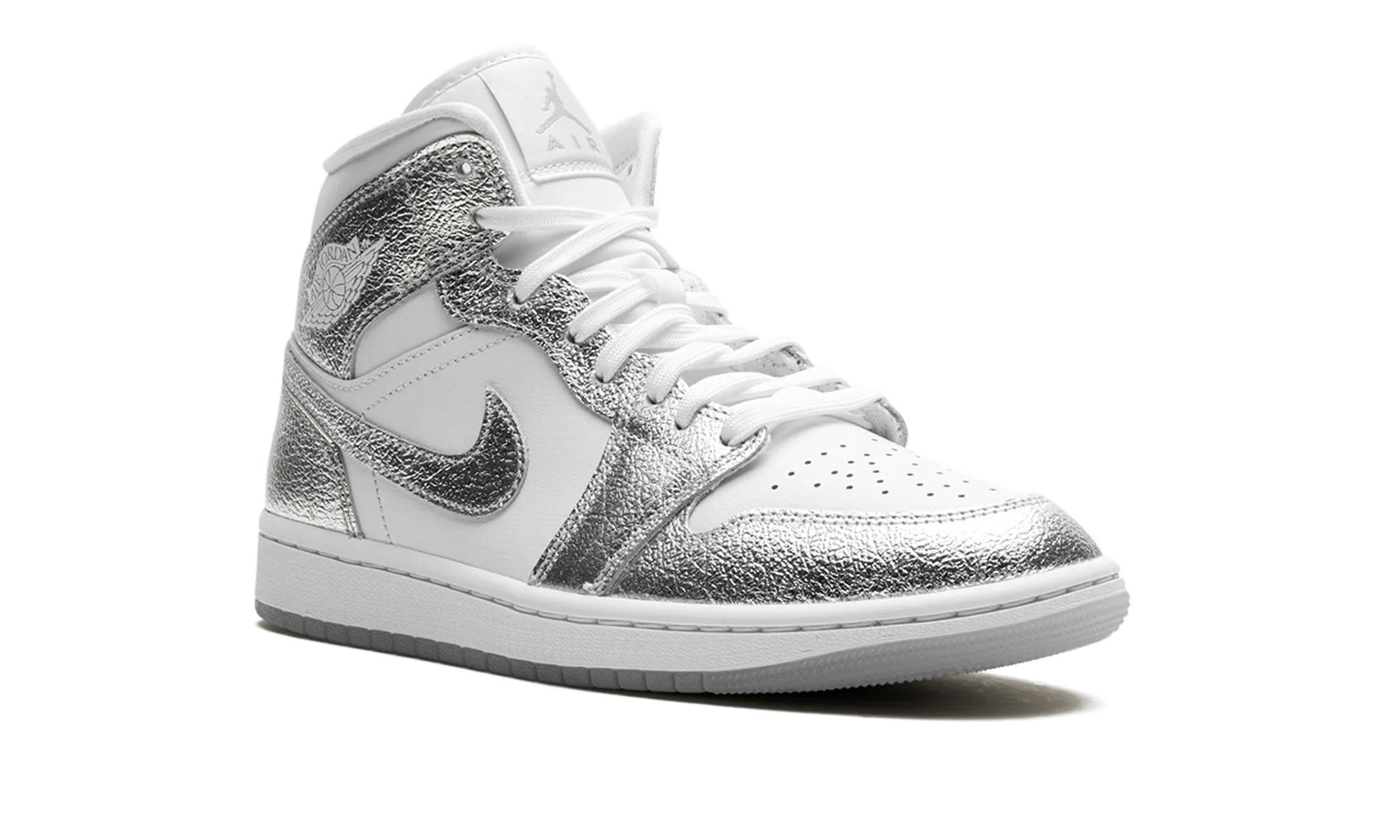 Air Jordan 1 Mid SE WMNS "Metallic Silver" jordan womens sporty sneakers