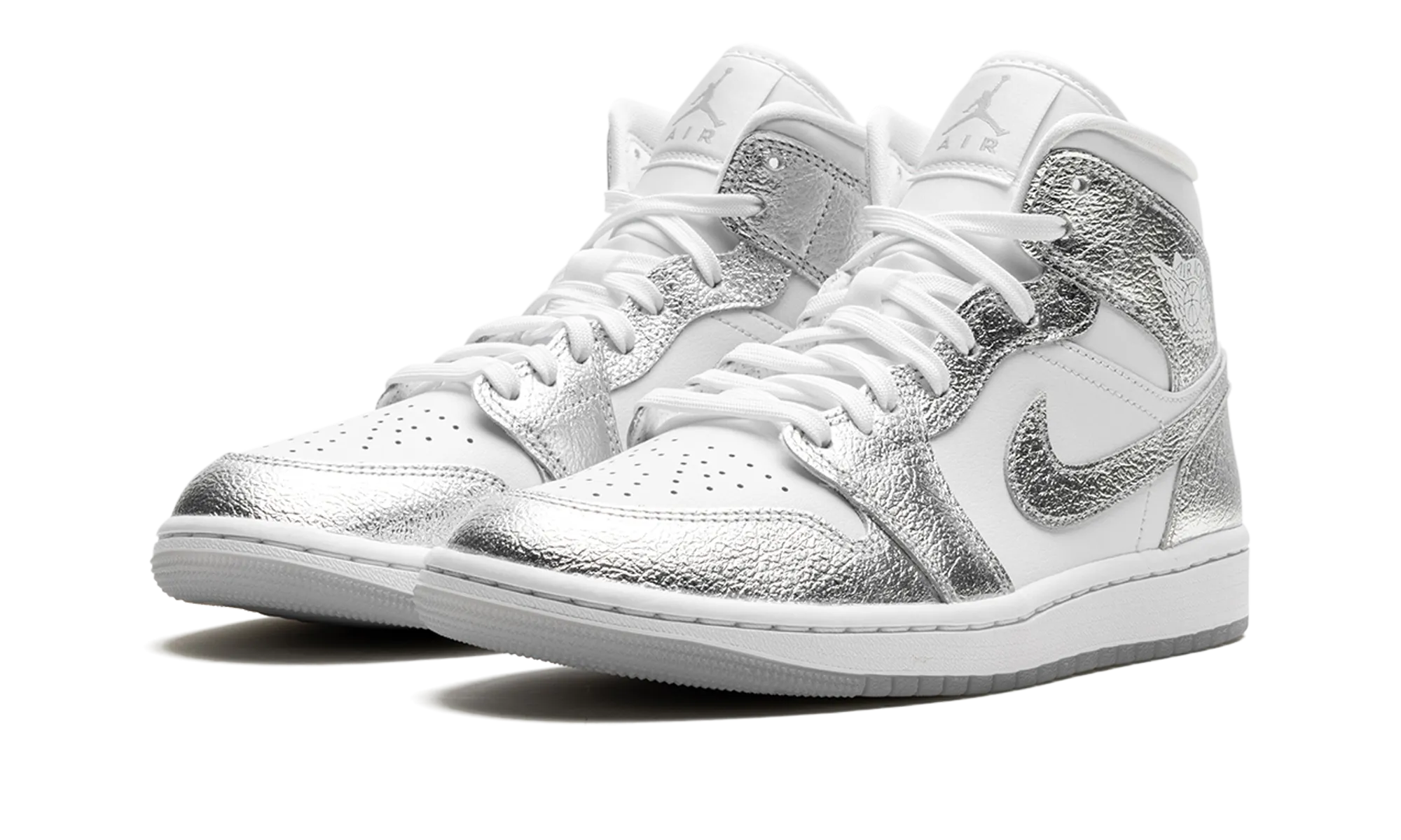 Air Jordan 1 Mid SE WMNS "Metallic Silver" jordan womens sporty sneakers