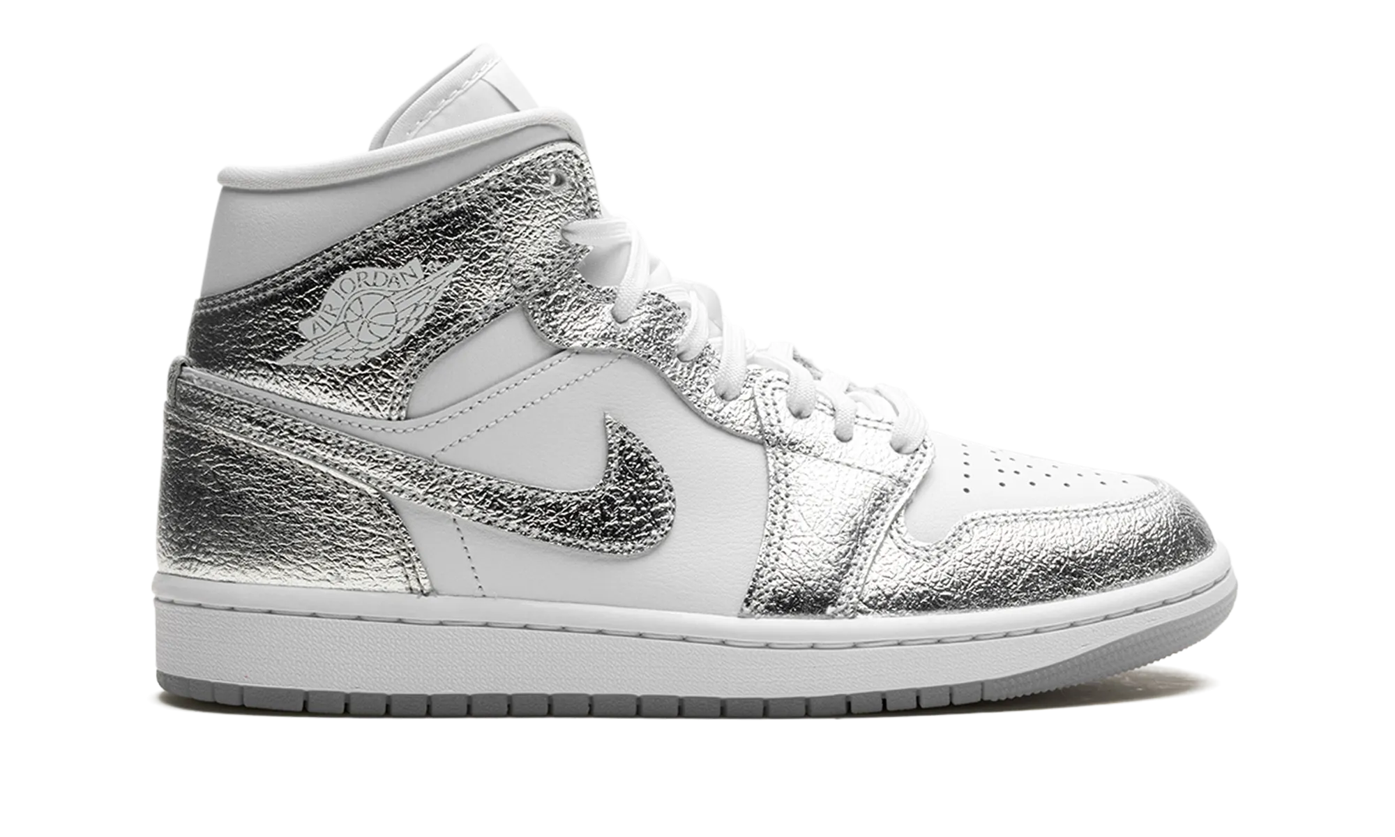 Air Jordan 1 Mid SE WMNS "Metallic Silver" jordan womens sporty sneakers