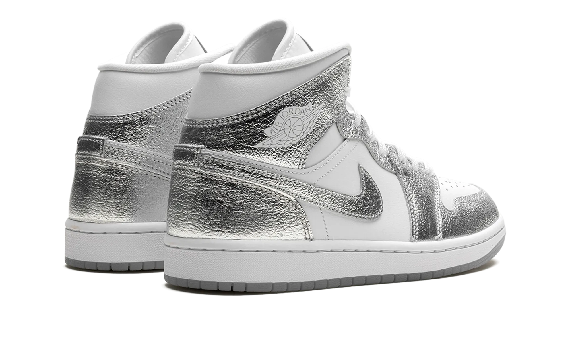 Air Jordan 1 Mid SE WMNS "Metallic Silver" jordan womens sporty sneakers