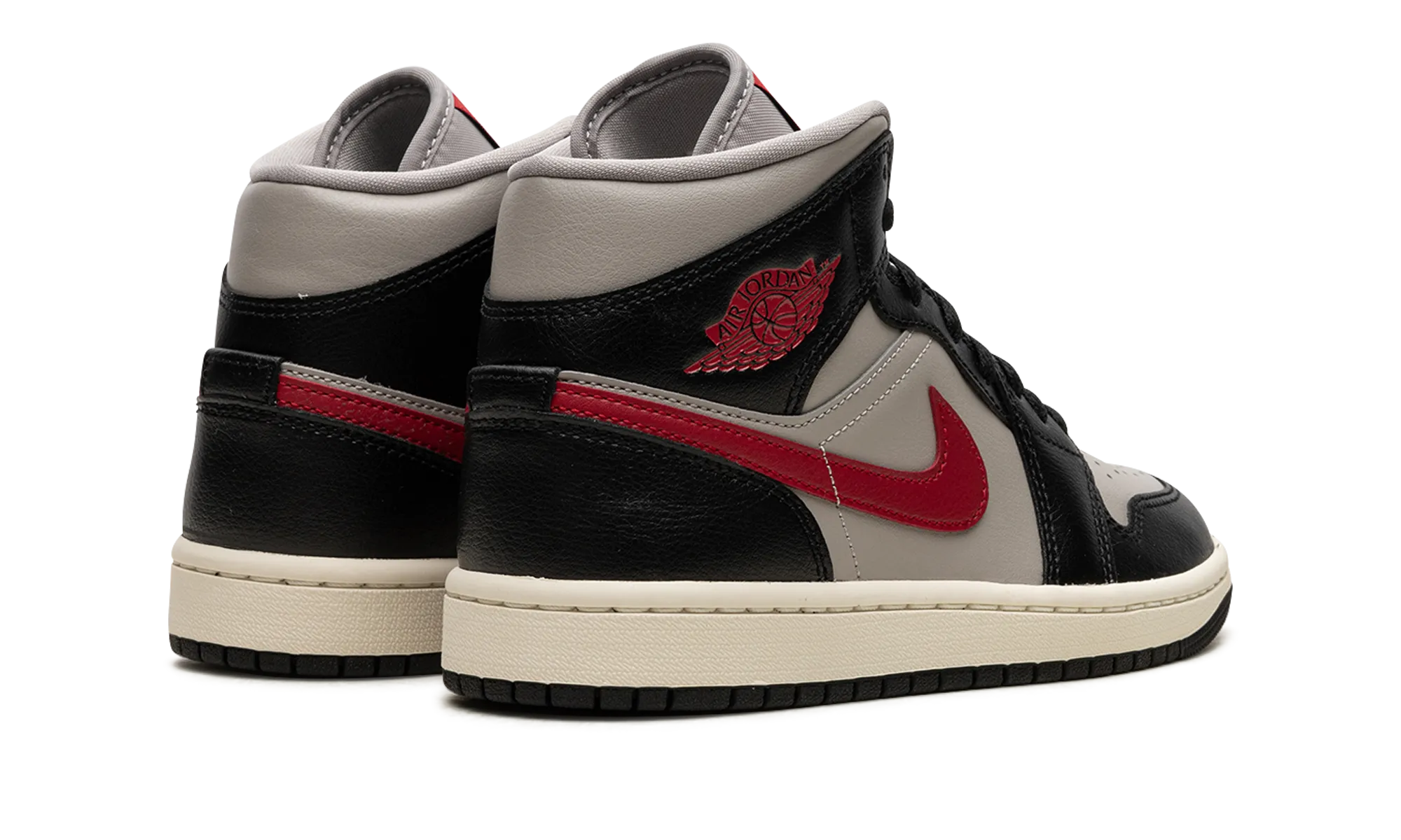 AIR JORDAN 1 MID WMNS "Black / Gym Red / College Grey" jordan classic womens shoes