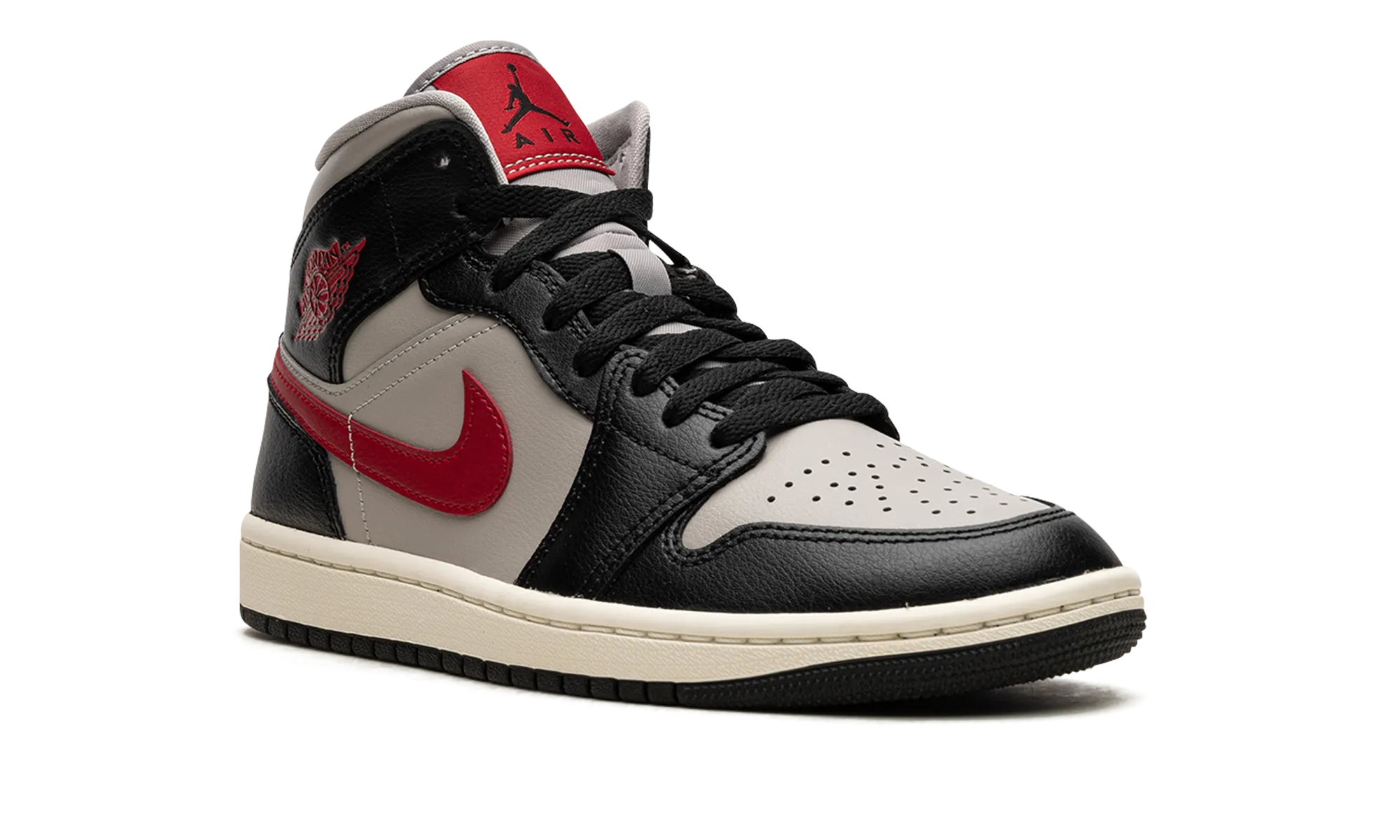 AIR JORDAN 1 MID WMNS "Black / Gym Red / College Grey" jordan classic womens shoes