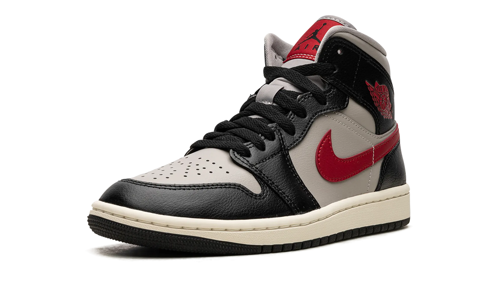 AIR JORDAN 1 MID WMNS "Black / Gym Red / College Grey" jordan classic womens shoes