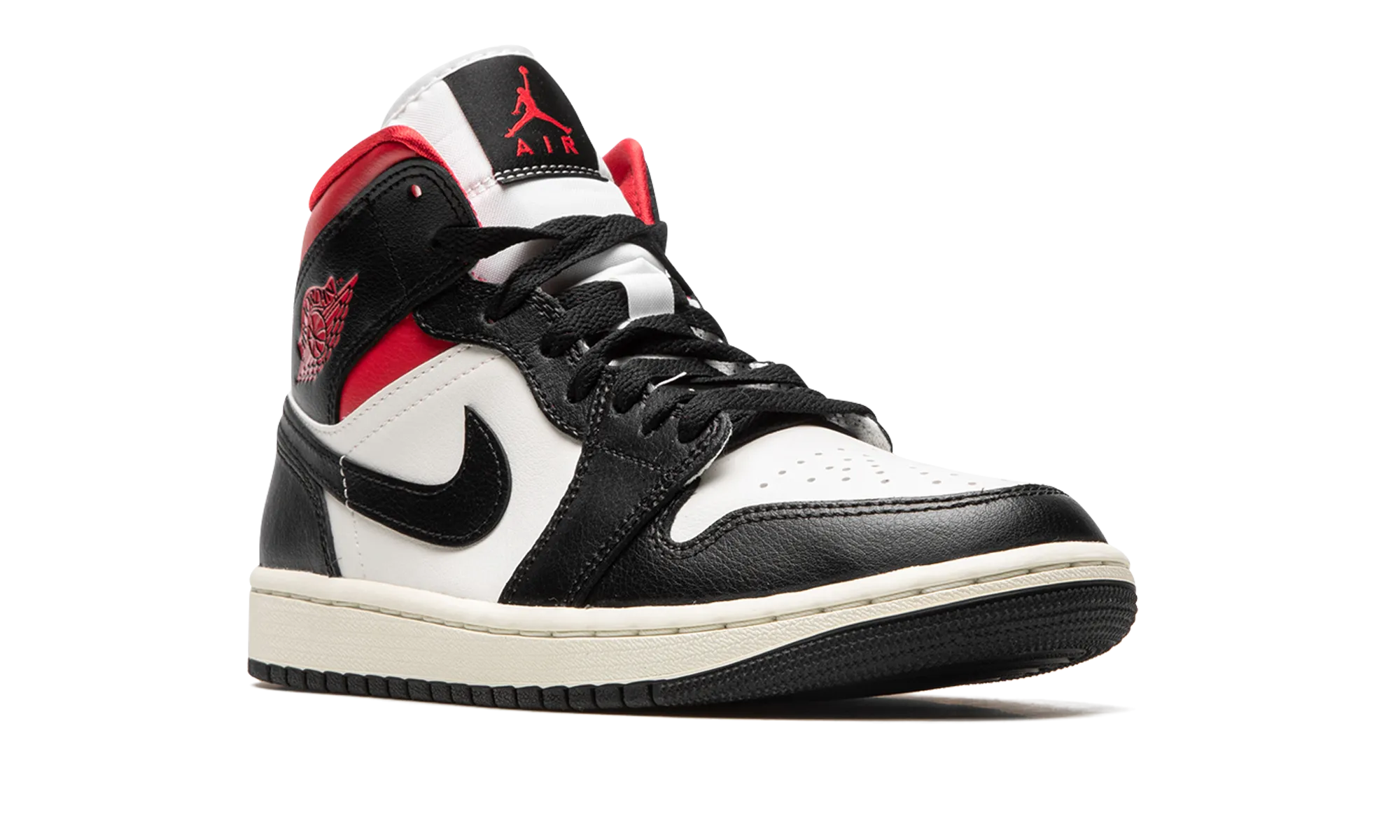 AIR JORDAN 1 MID WMNS "Black / Gym Red / Sail" jordan classic womens shoes