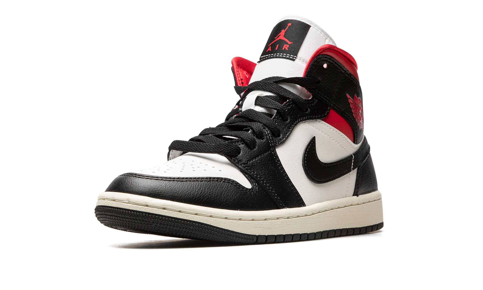 AIR JORDAN 1 MID WMNS "Black / Gym Red / Sail" jordan classic womens shoes