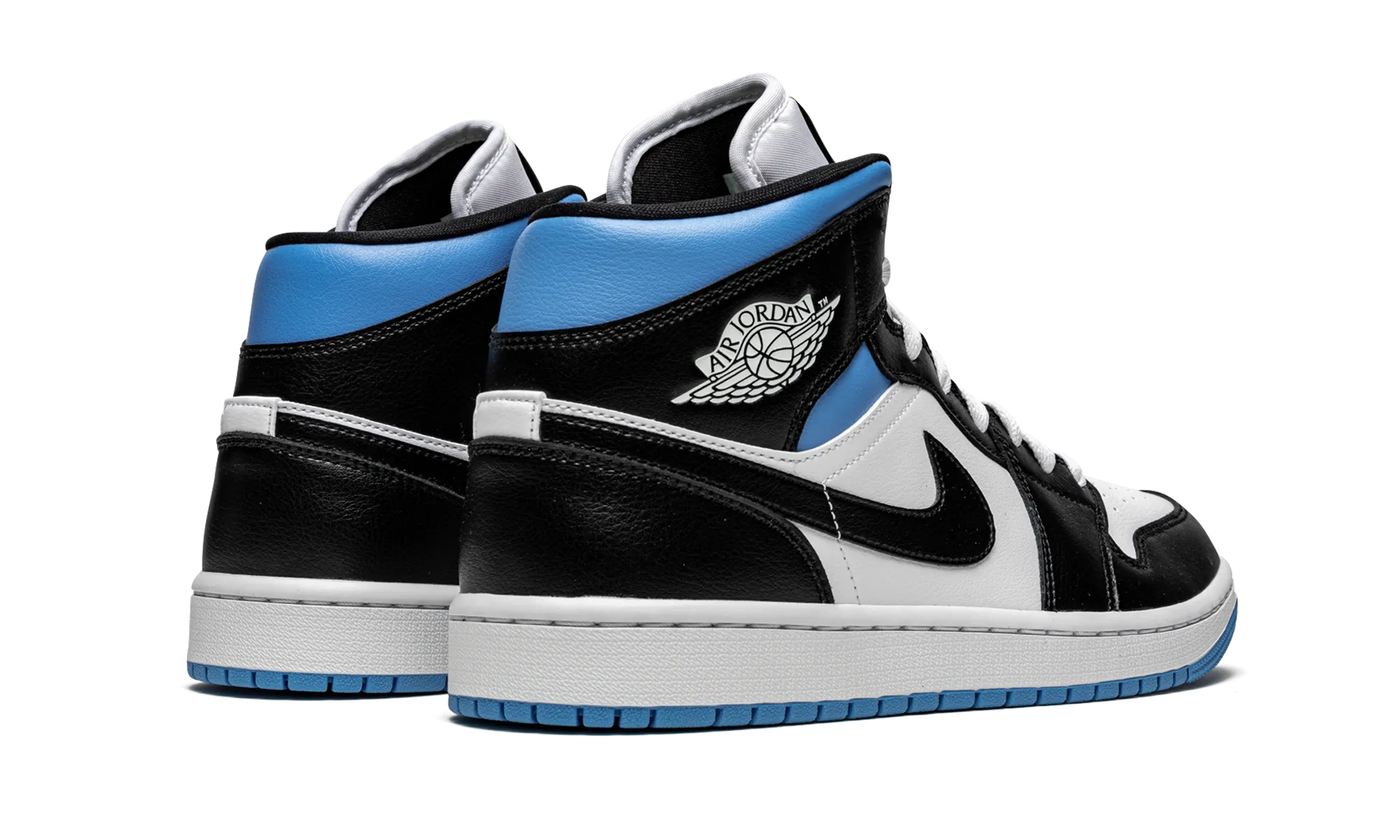 AIR JORDAN 1 MID WMNS "Black / White / University Blue" jordan classic womens shoes