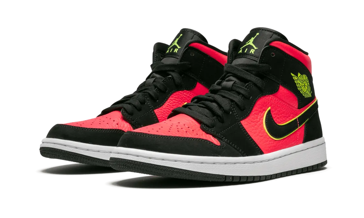 AIR JORDAN 1 MID WMNS "Hot Punch / Volt" jordan womens sporty sneakers