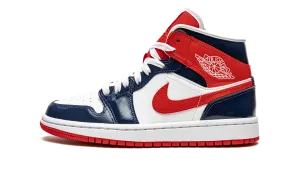 AIR JORDAN 1 MID WMNS "Patent Leather Navy / White / Red" Jordan Women's styles