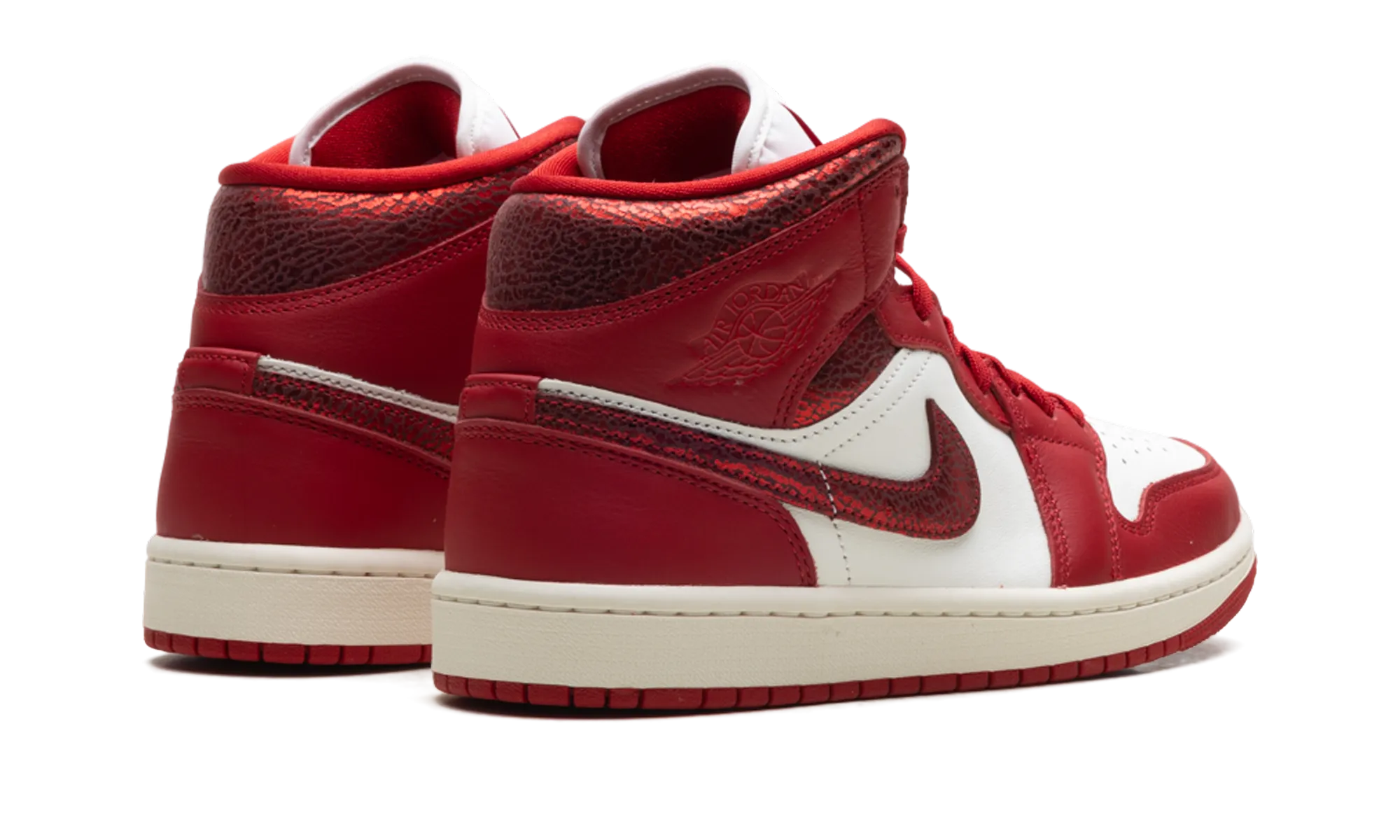 Air Jordan 1 Mid WMNS "Red Cracked Leather" jordan classic womens shoes