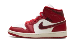 Air Jordan 1 Mid WMNS "Red Cracked Leather" Jordan Women's styles