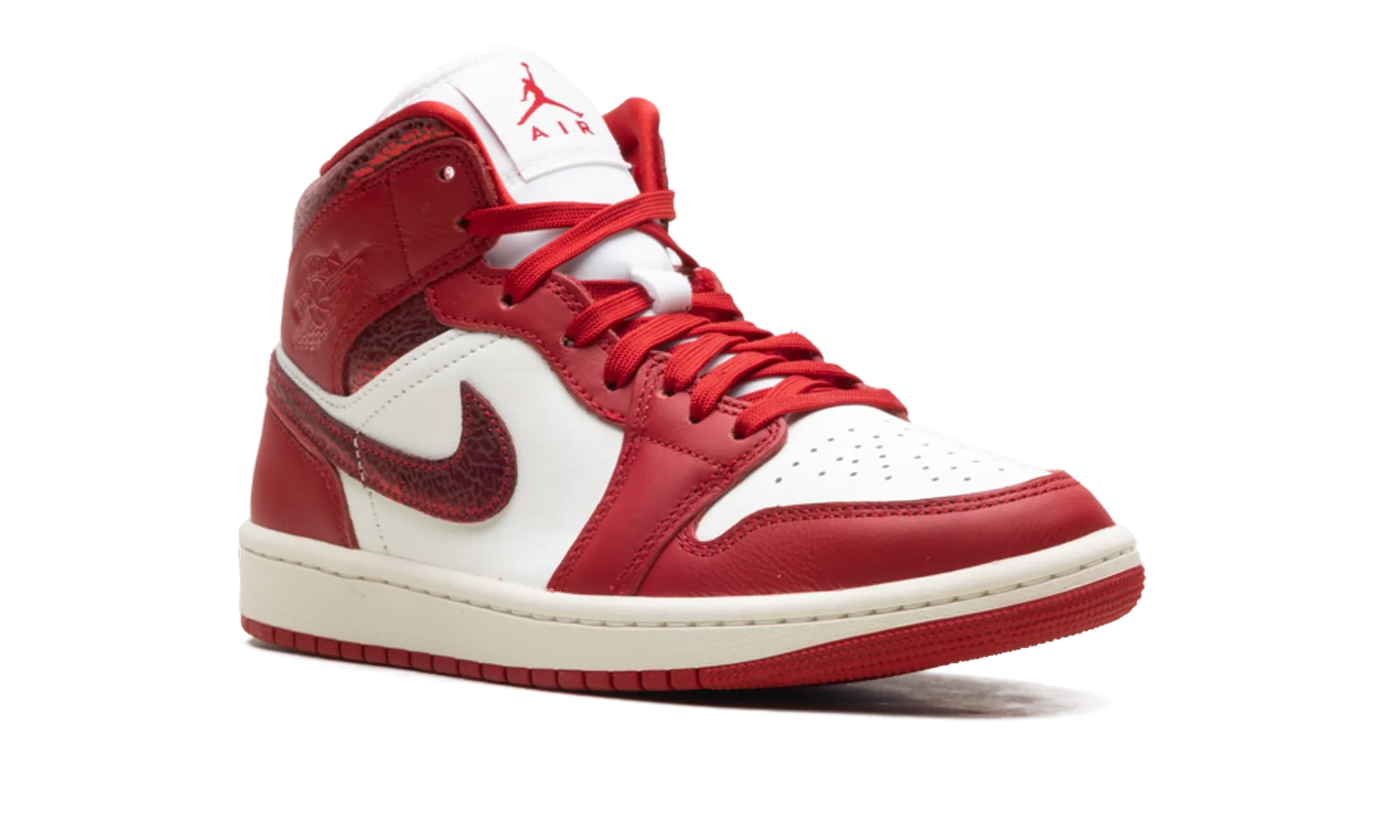 Air Jordan 1 Mid WMNS "Red Cracked Leather" jordan classic womens shoes