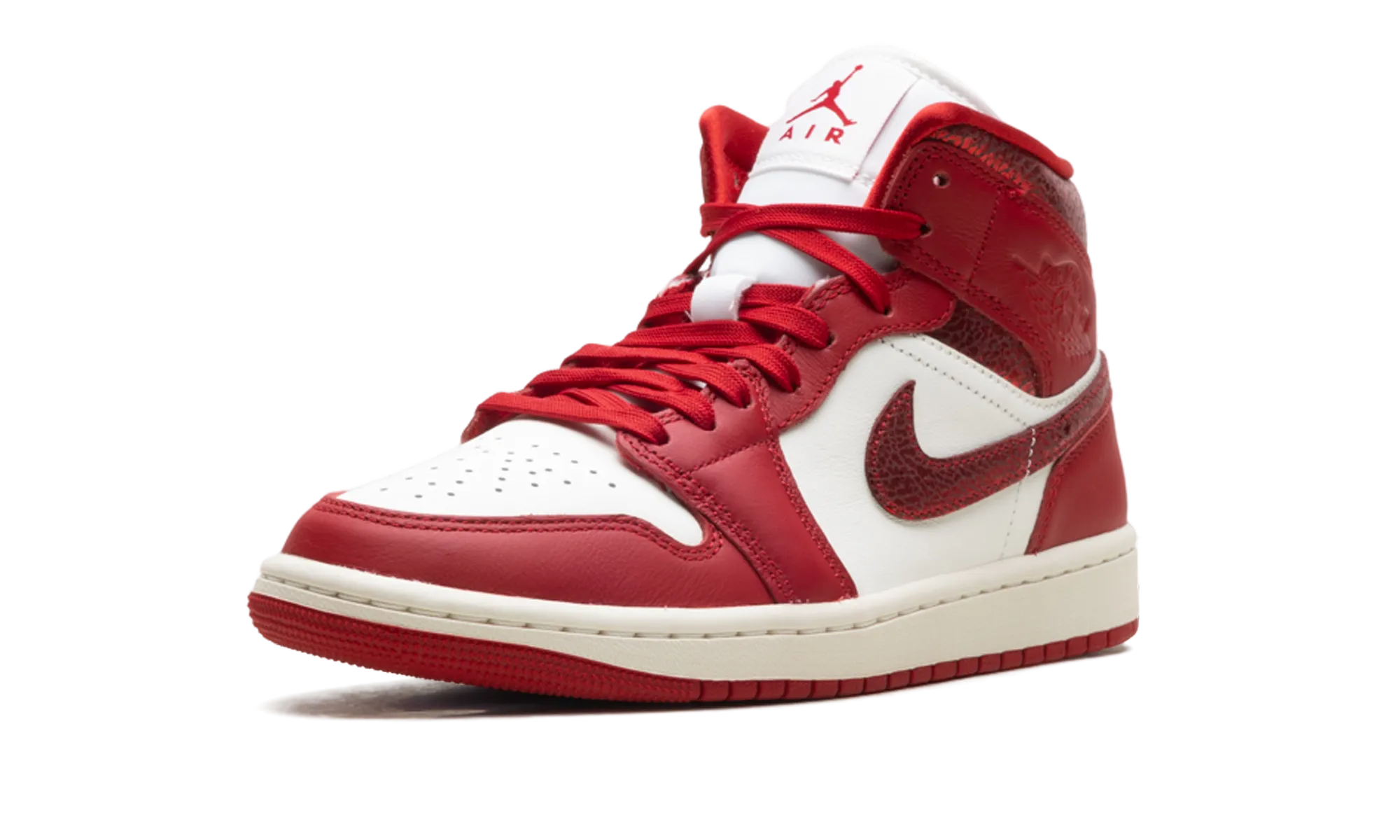 Air Jordan 1 Mid WMNS "Red Cracked Leather" jordan classic womens shoes