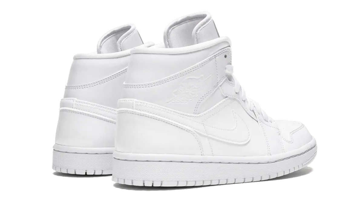 AIR JORDAN 1 MID WMNS "Triple White Patent Leather" jordan womens sporty sneakers