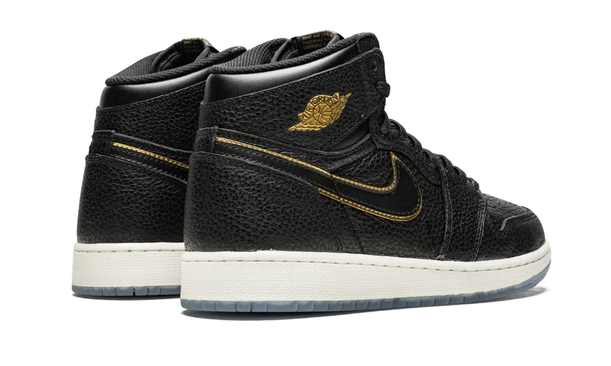 Air Jordan 1 Retro High OG GS "black gld lthr" jordan grade school sneakers