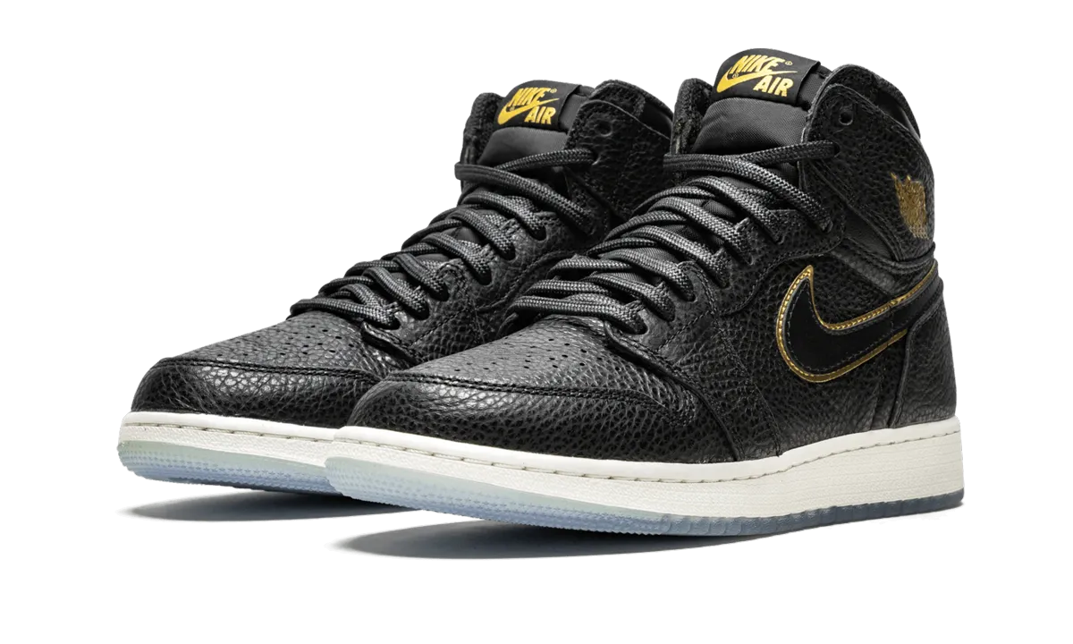 Air Jordan 1 Retro High OG GS "black gld lthr" jordan grade school sneakers