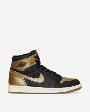 Air Jordan 1 Retro High OG Sneakers Black / Gold Nike breathable sports sneakers for comfort