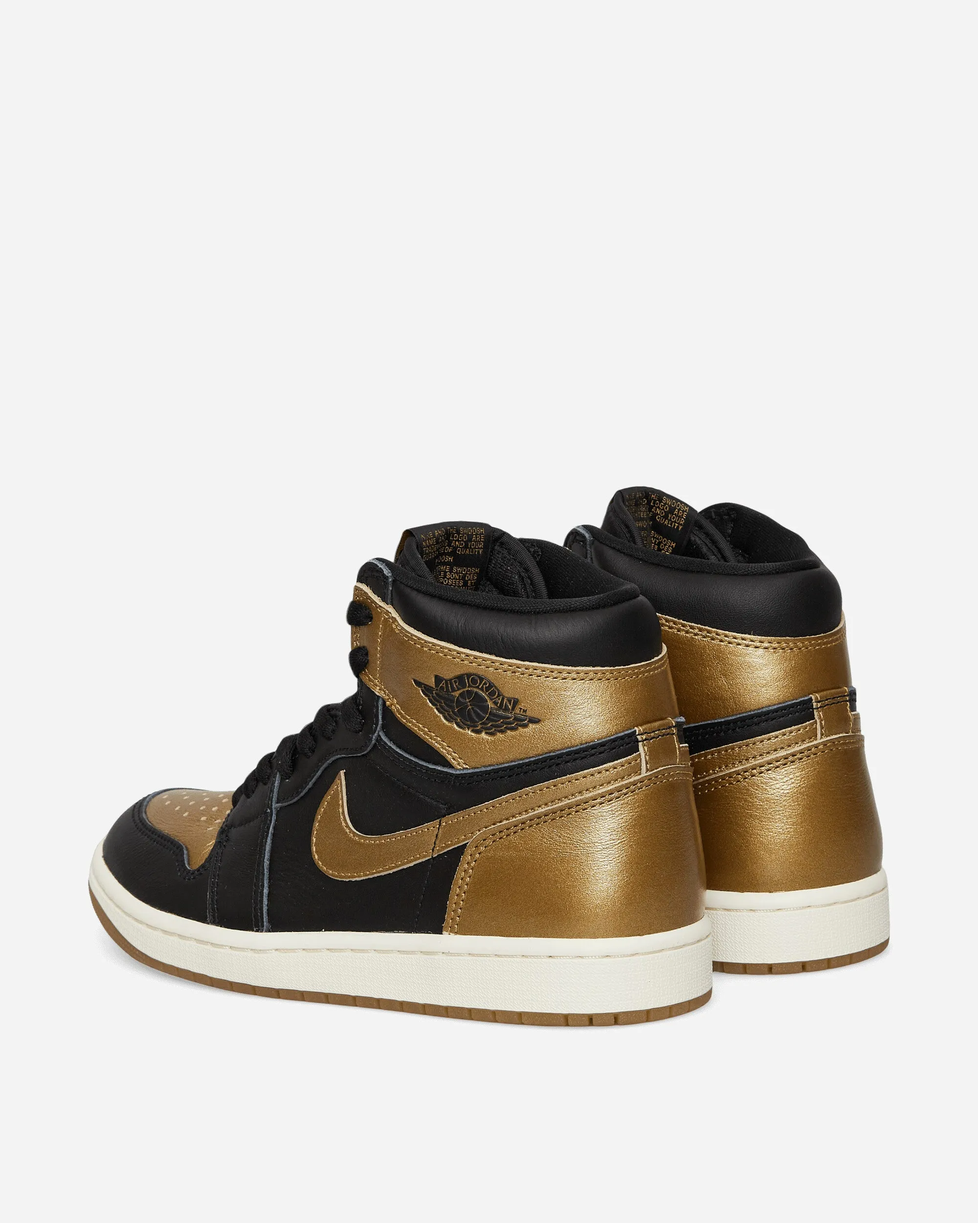 Air Jordan 1 Retro High OG Sneakers Black / Gold Flexible Shoes