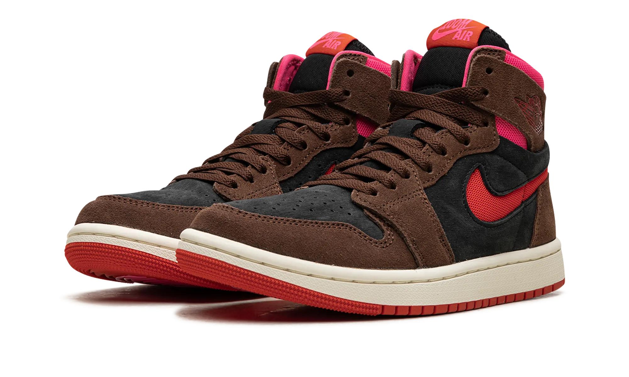 AIR JORDAN 1 ZOOM AIR CMFT WMNS "Cacao Wow/Picante Red/Black/Hyper Pink" jordan womens sporty sneakers