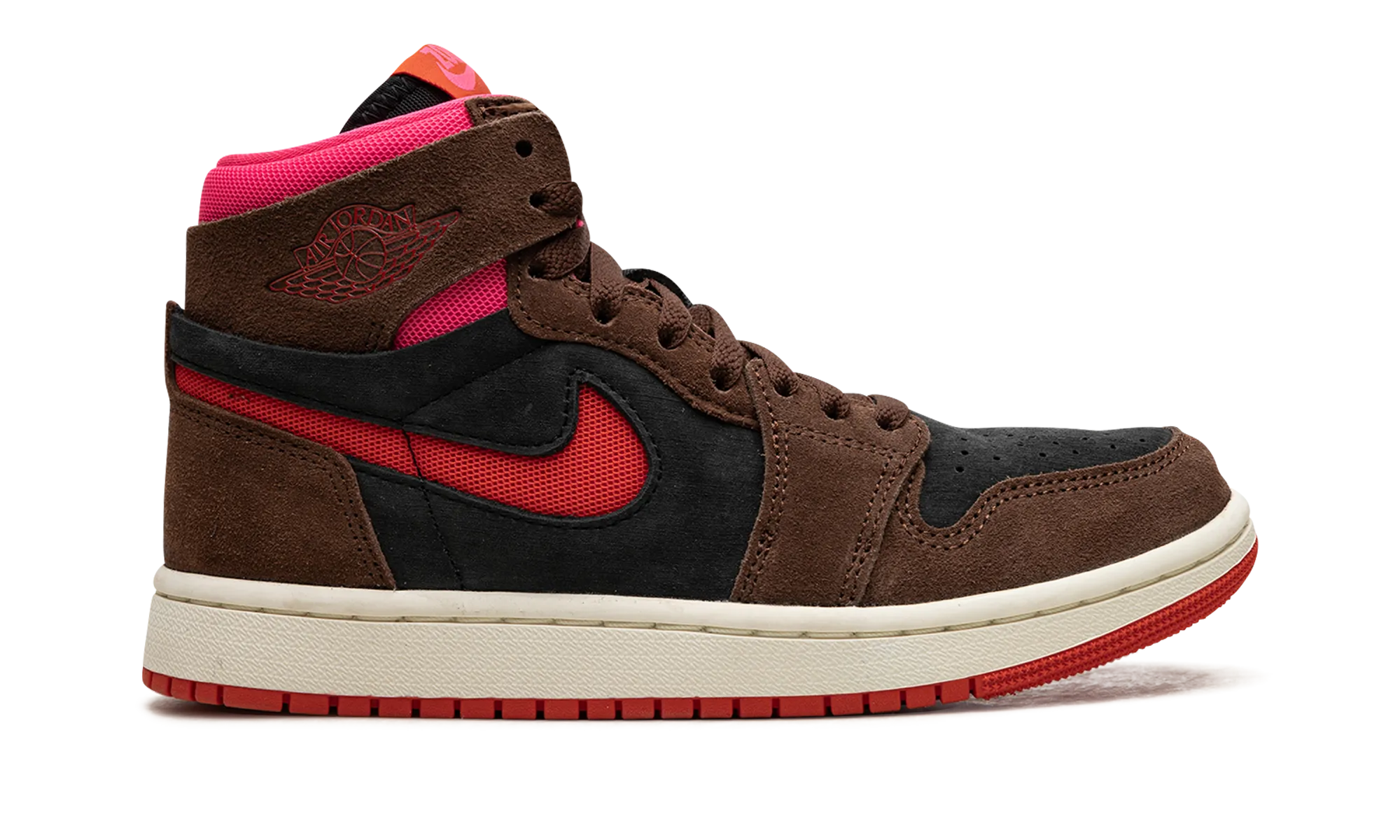 AIR JORDAN 1 ZOOM AIR CMFT WMNS "Cacao Wow/Picante Red/Black/Hyper Pink" jordan womens sporty sneakers