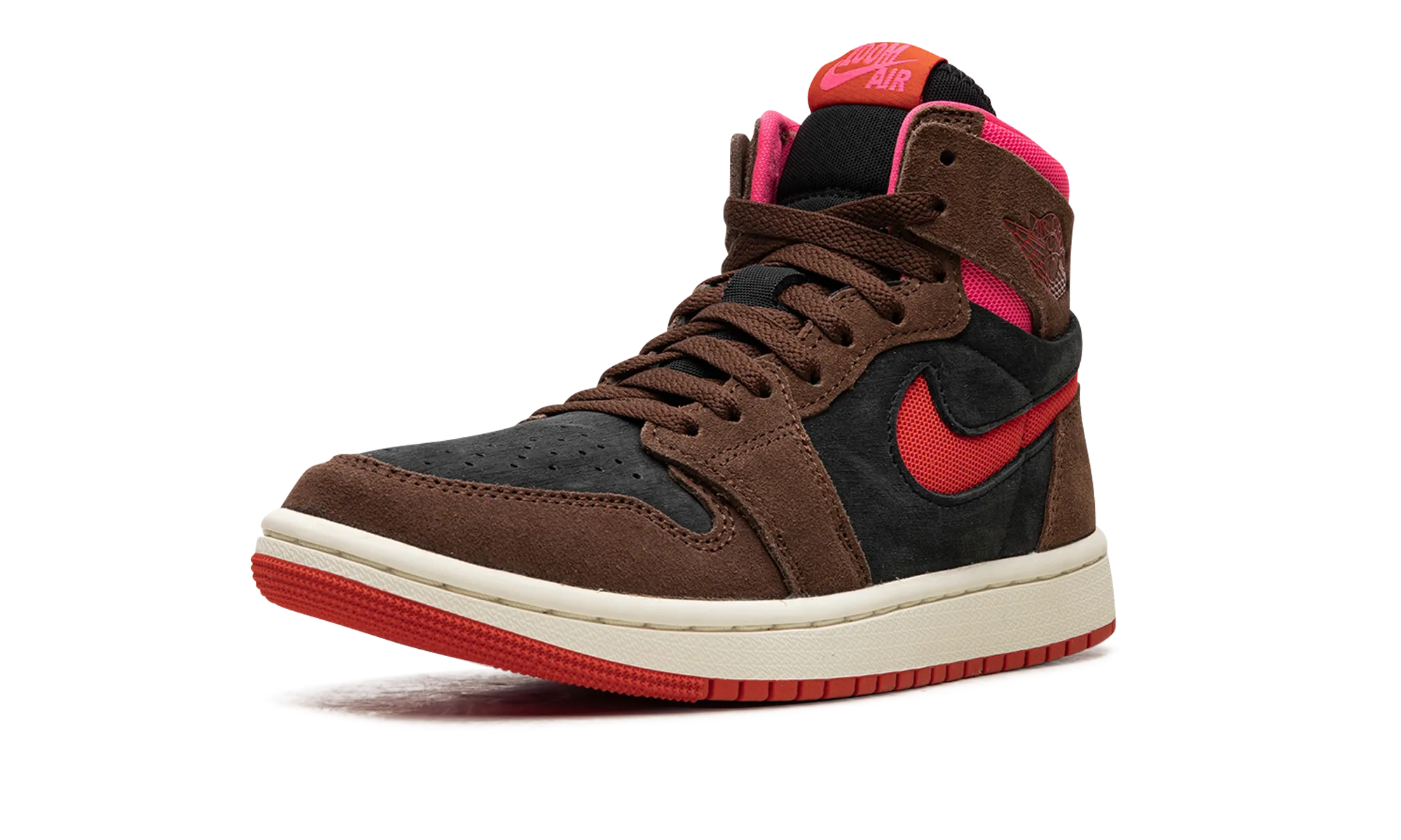 AIR JORDAN 1 ZOOM AIR CMFT WMNS "Cacao Wow/Picante Red/Black/Hyper Pink" jordan womens sporty sneakers