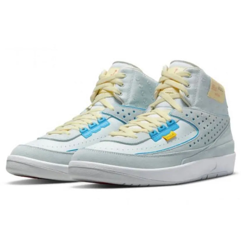 Air Jordan 2 Retro x Union SP Grey Fog Grey Blue Iconic Sneakers