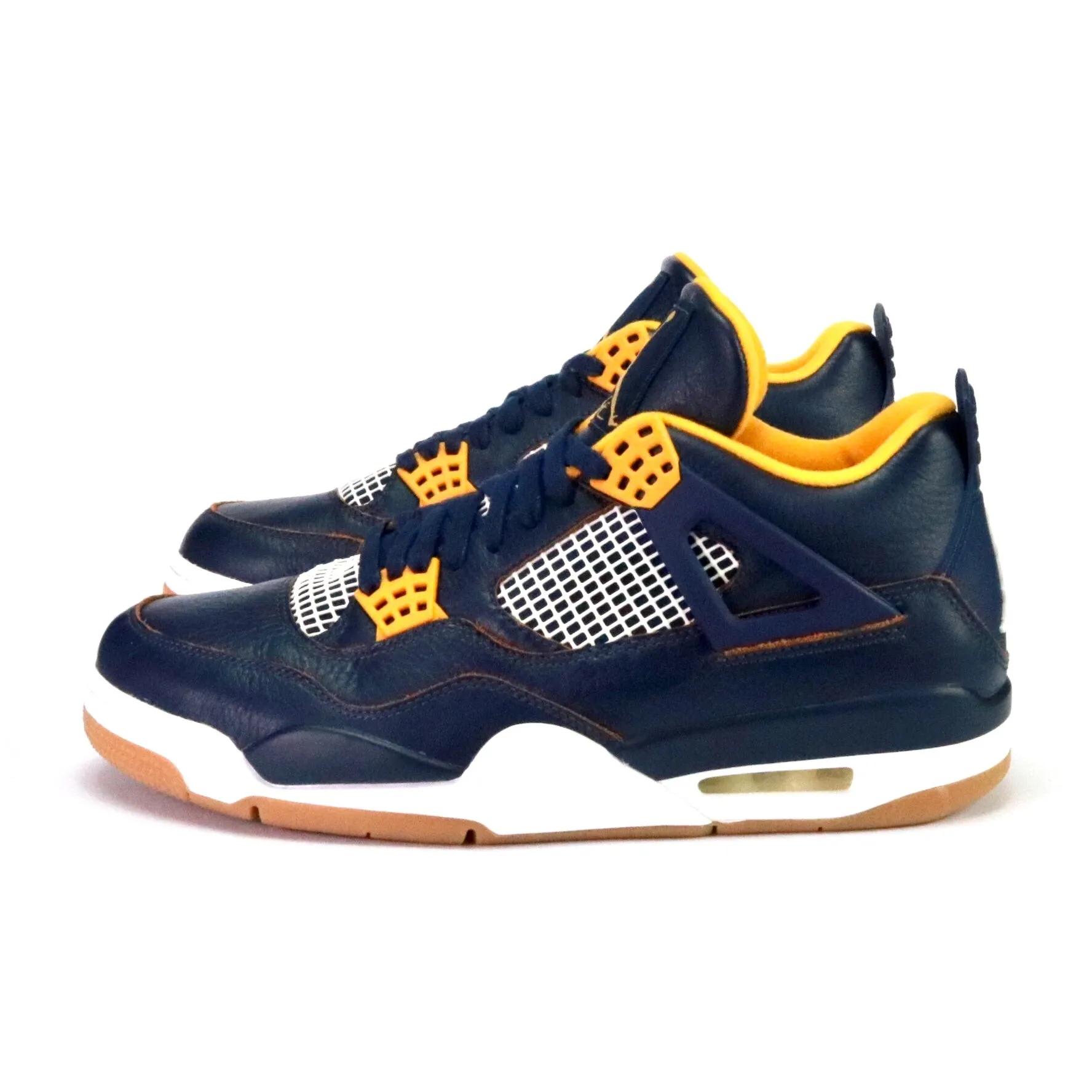 Air Jordan 4 retro "Dunk From Above" Midnight Navy Metallic Gold White Nike Dunk sneakers with classic silhouette