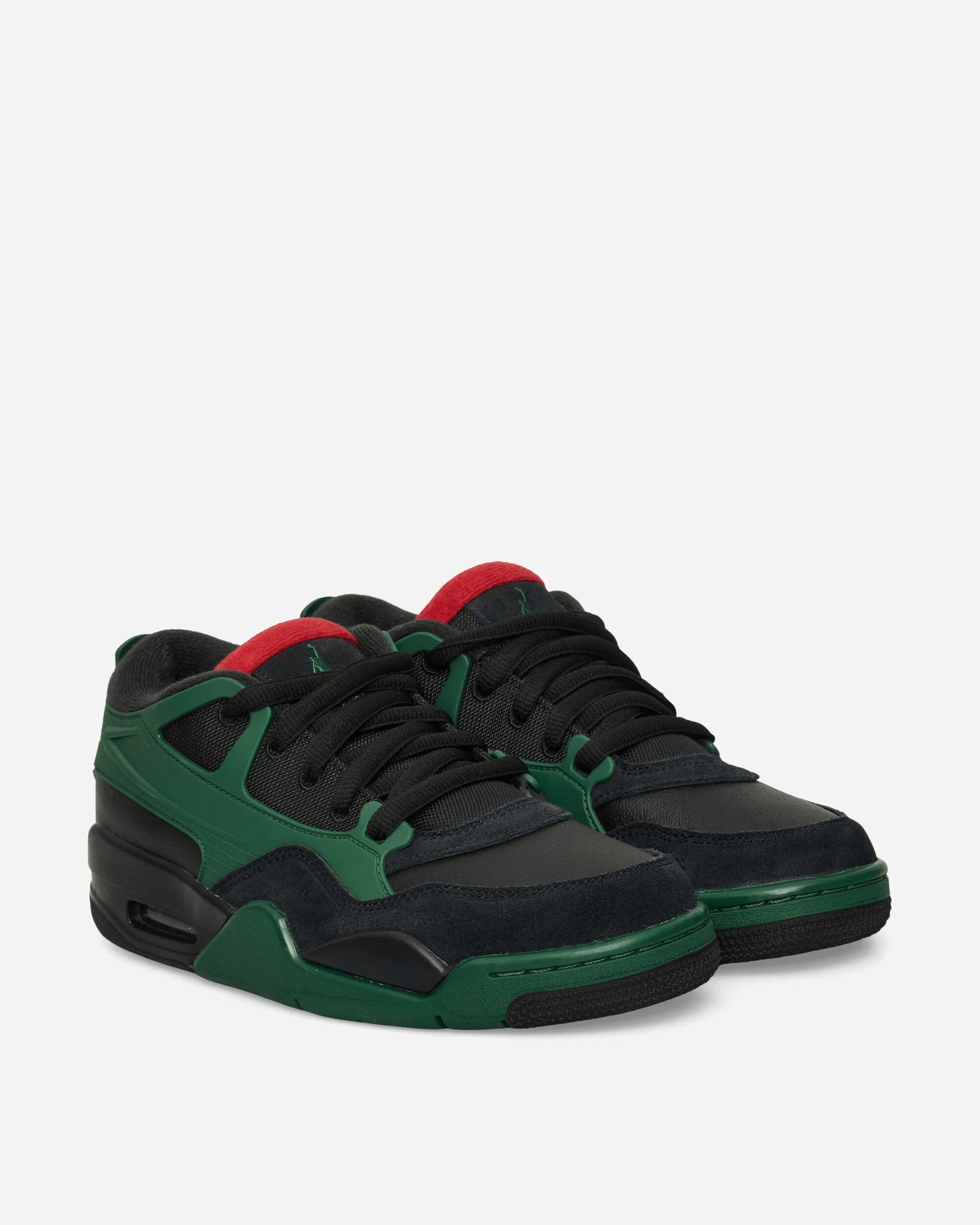 Air Jordan 4 RM Sneakers Black / Gorge Green / Varsity Red Flexible Shoes