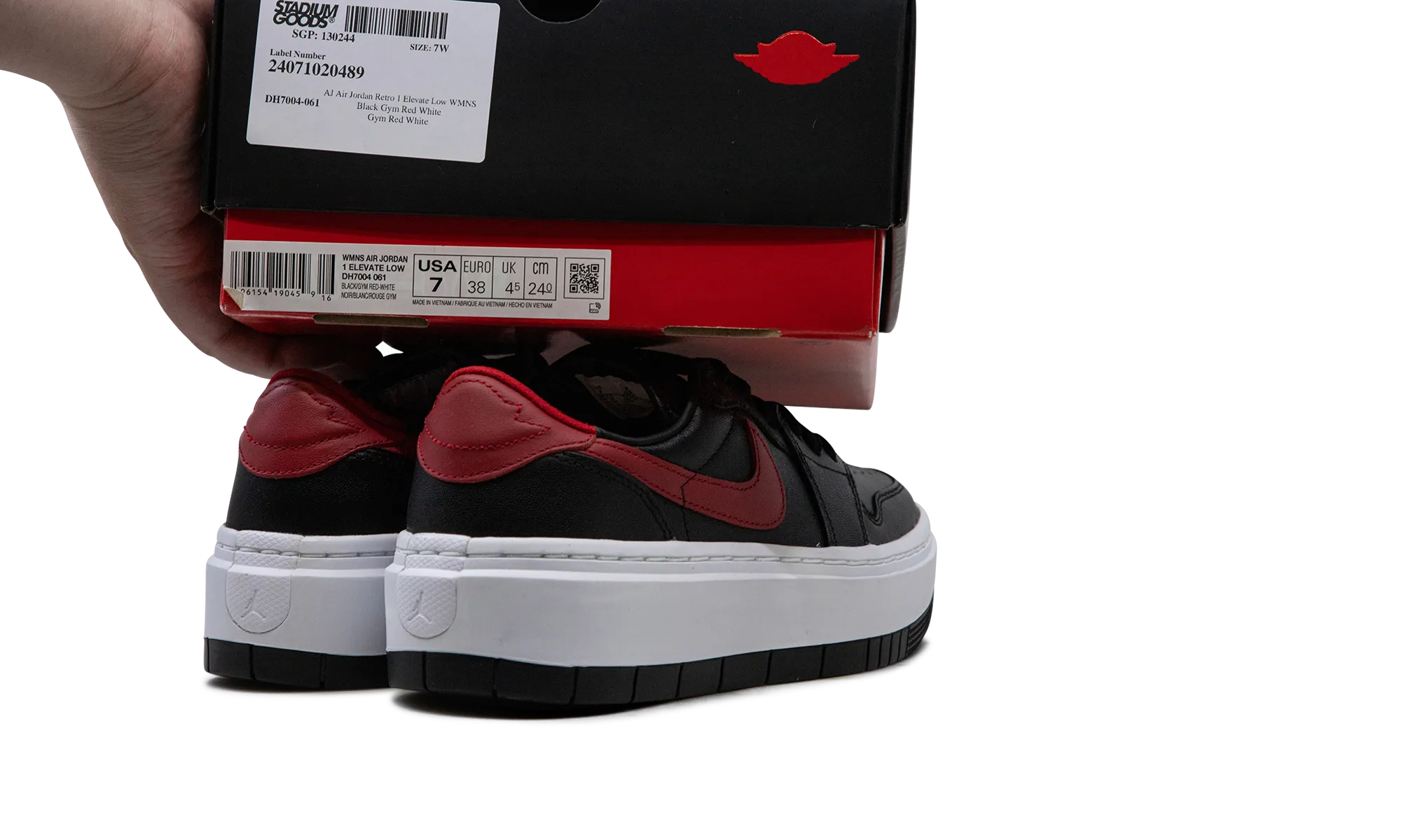 Air Jordan Retro 1 Elevate Low WMNS "Black Gym Red White" jordan womens sporty sneakers