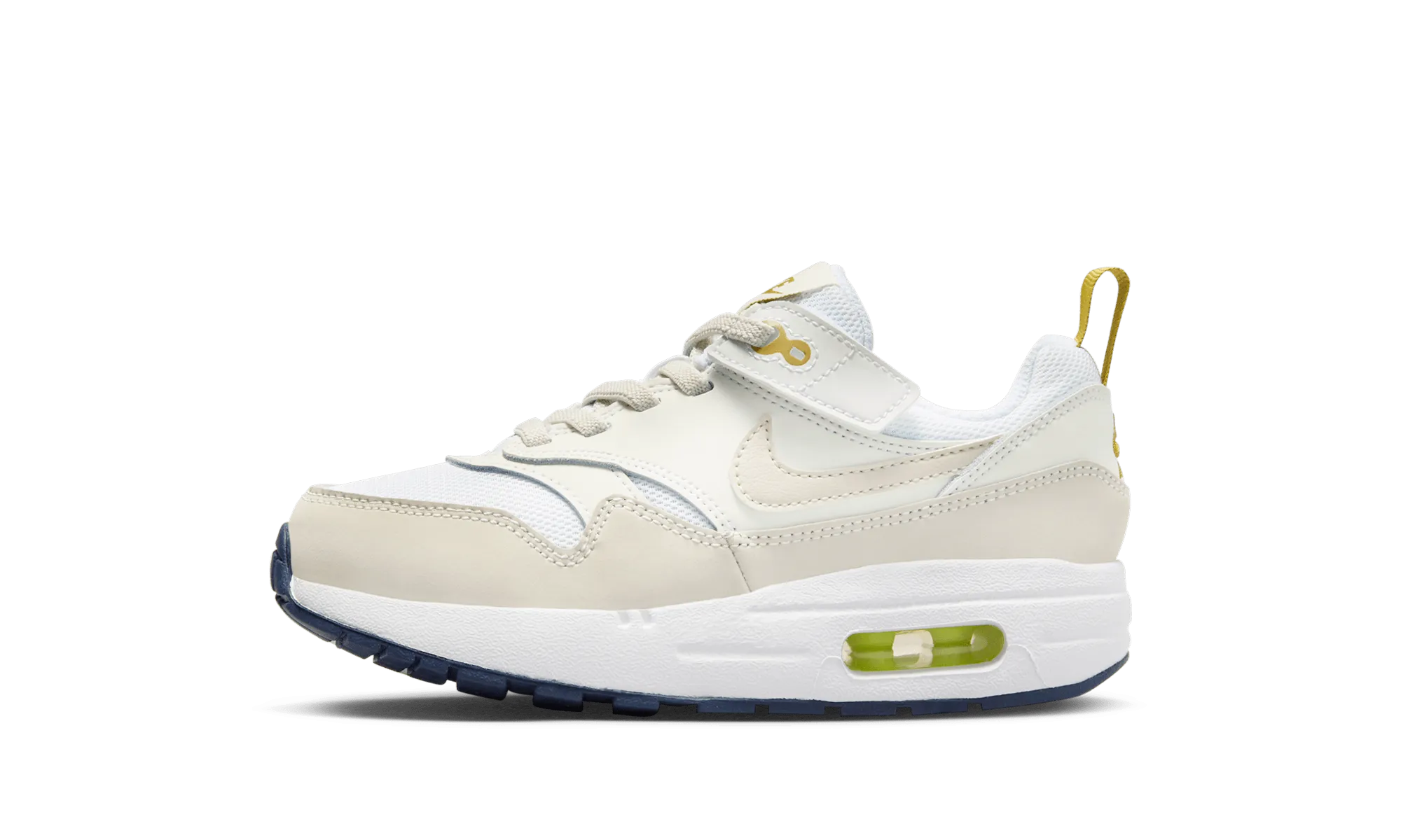 Air Max 1 EasyOn PS "White Bronzine Midnight Navy Light Orewood Brown" Nike Pre School shoes