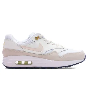 Air Max 1 (GS) - White/Light Orewood Brown/Bronzine Nike signature design with comfort fit