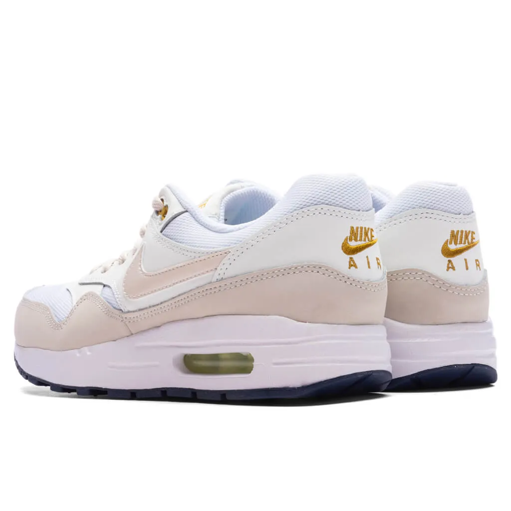 Air Max 1 (GS) - White/Light Orewood Brown/Bronzine Nike trainers with responsive foam