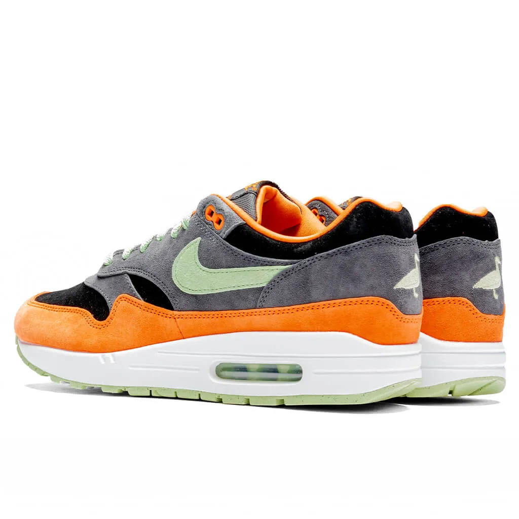 Air Max 1 PRM - Anthracite/Honeydew Black Nike trainers with responsive foam