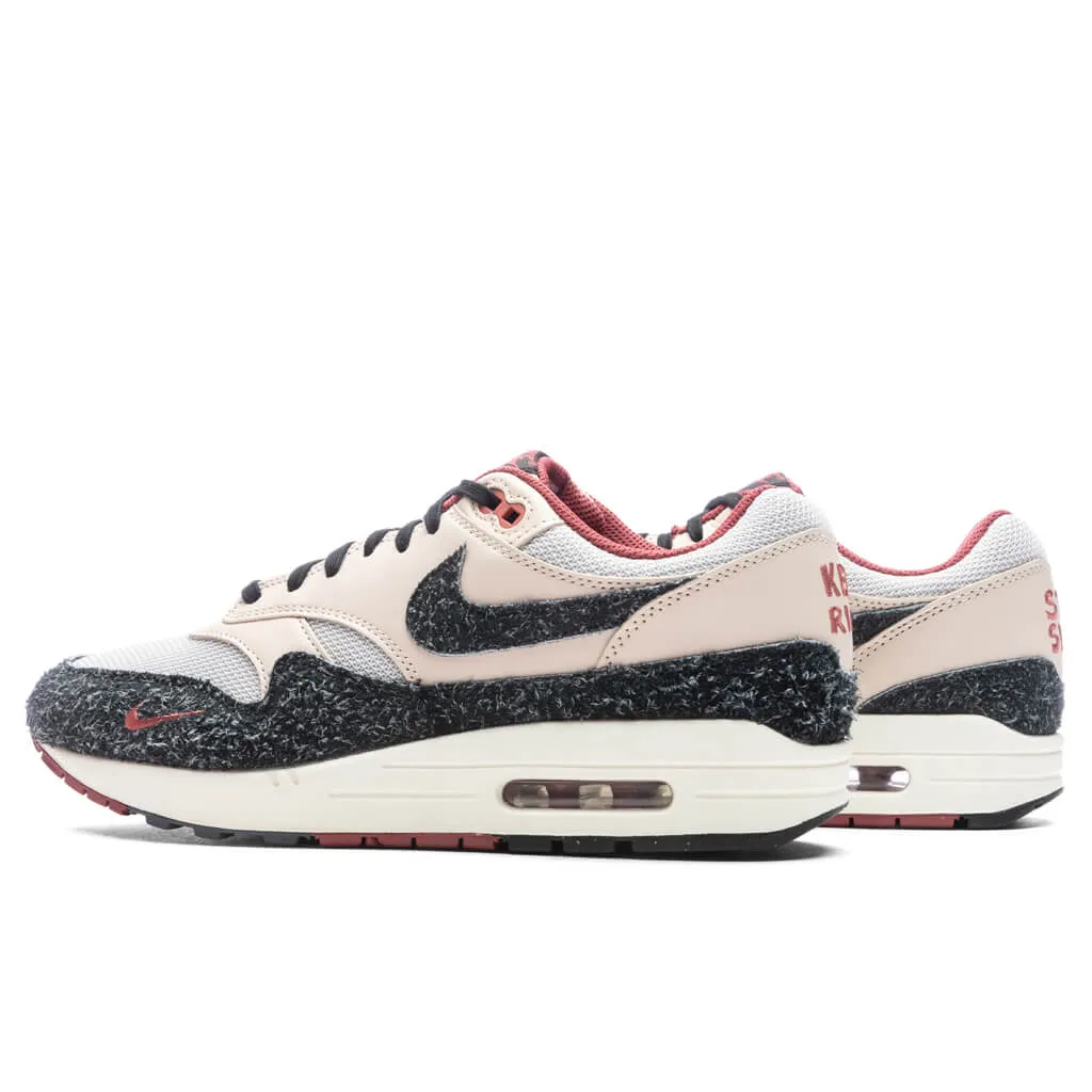 Air Max 1 PRM - Pearl White/Black/Vast Grey Nike Retro Lifestyle Shoes