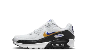 Air Max 90 GS "Double Swoosh White Black Gold Royal" Nike Grade School styles