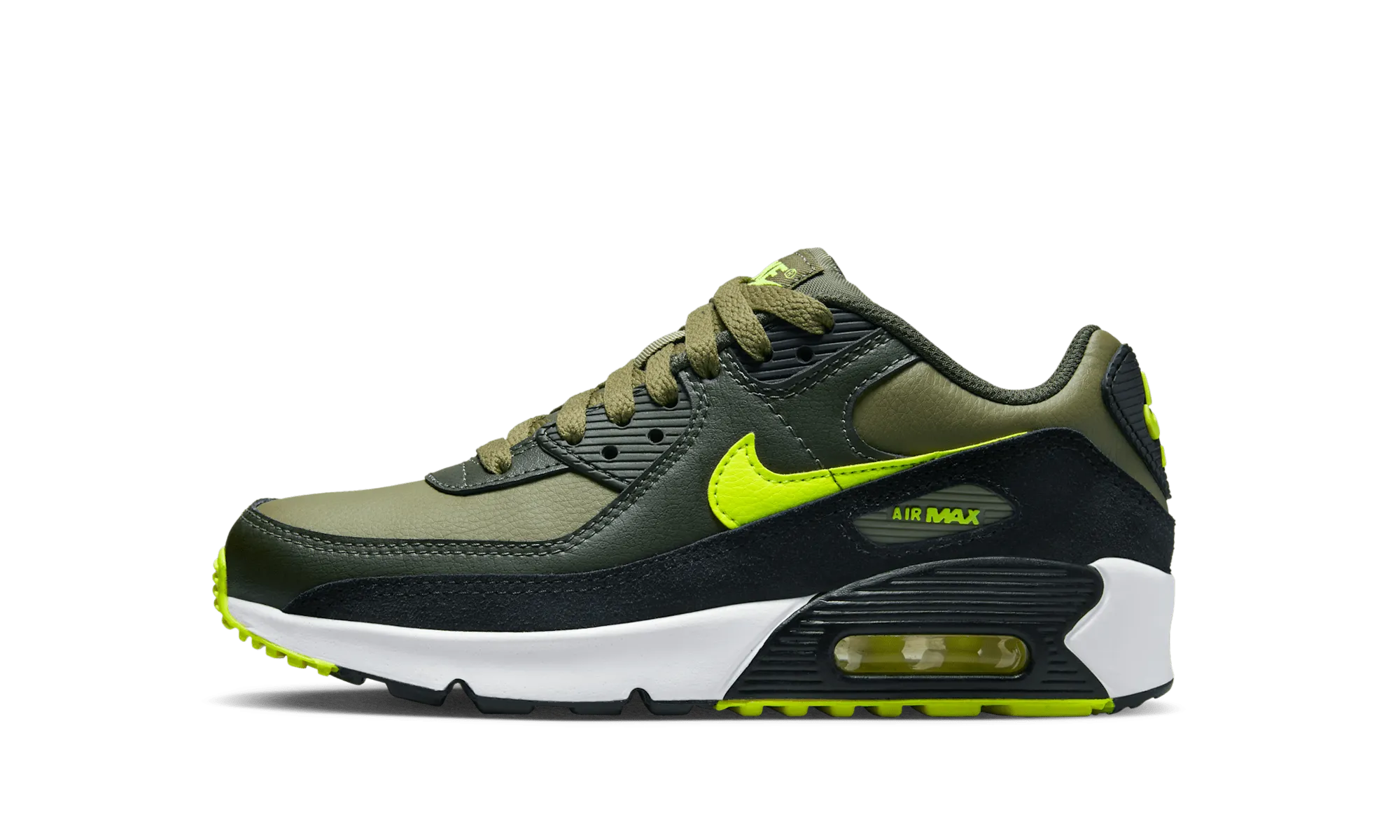Air Max 90 Leather GS "Medium Olive Volt" Nike Grade School styles