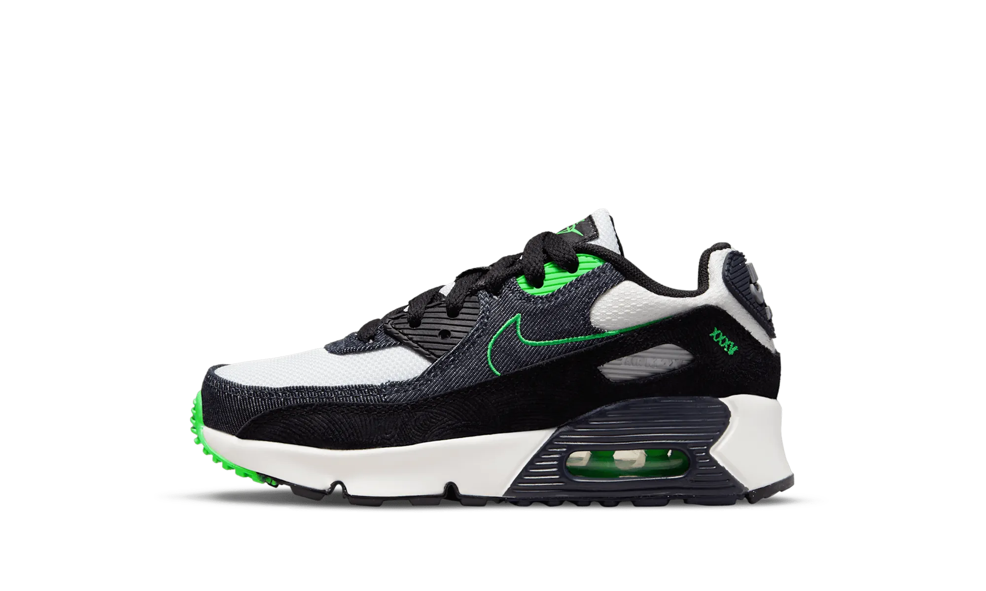 Air Max 90 Leather SE PS "Black Scream Green" Nike Pre School shoes