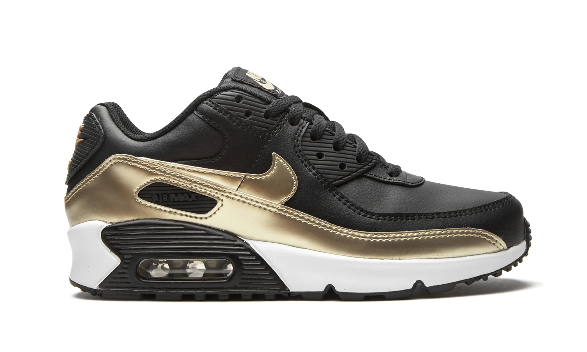 Air Max 90 LTR GS "Black / Metallic Gold" nike grade school kids sneakers