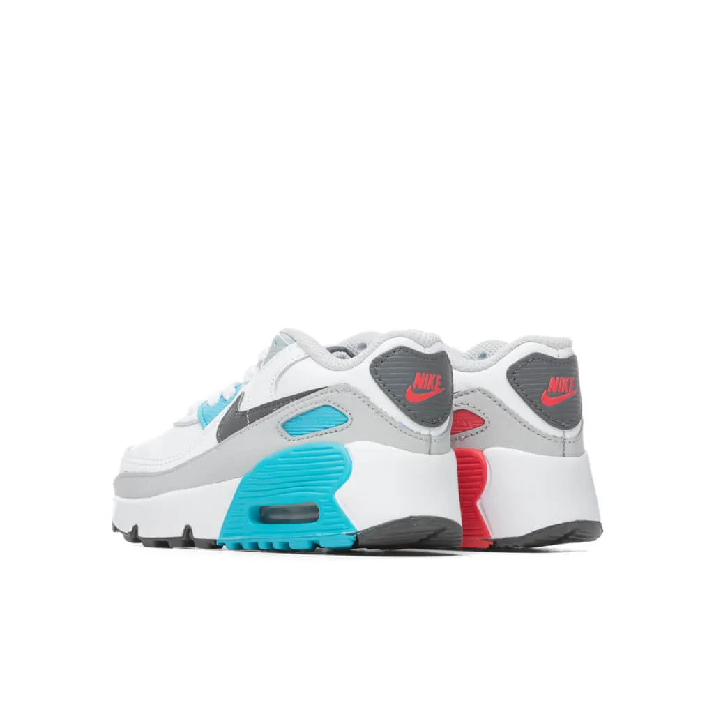 Air Max 90 LTR (TD) - White/Iron Grey Nike Cushioned Mesh Sneakers