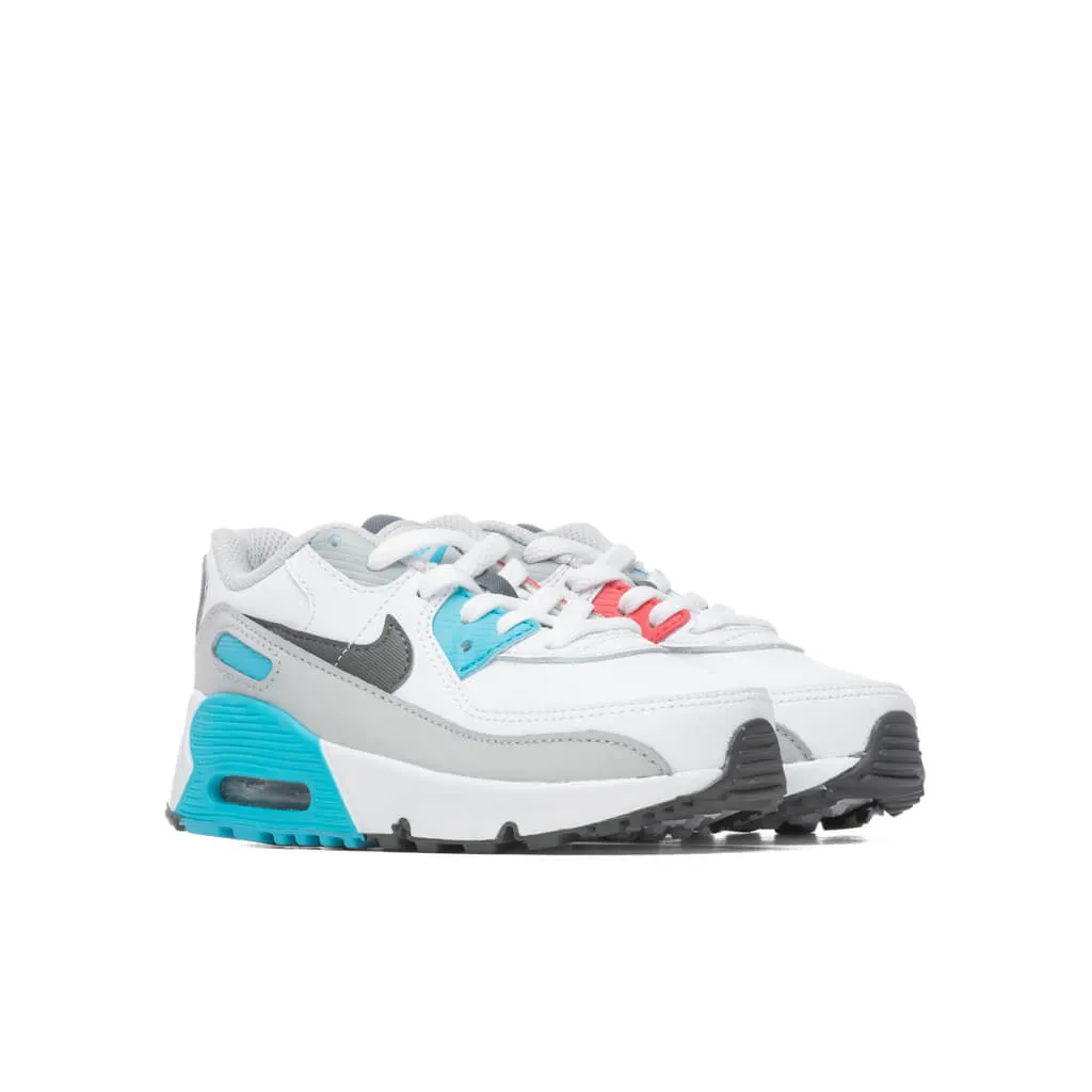 Air Max 90 LTR (TD) - White/Iron Grey Nike Cushioned Mesh Sneakers